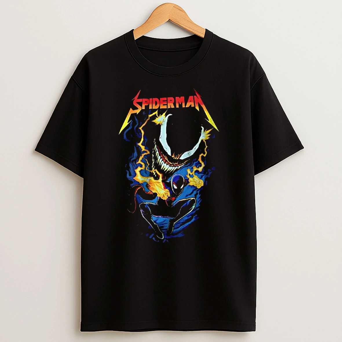 Officials Spiderman Miles Morales Glowing Bioelectric Hands Looming Symbiote Venom Youth T Shirt Sweatshirt