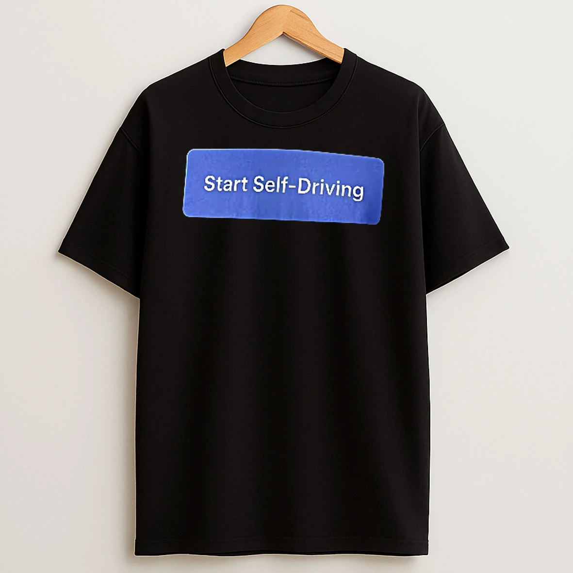 Officials Start Self Driving Blue Rounded Rectangular Button Icon Men T Shirt Sweatshirt