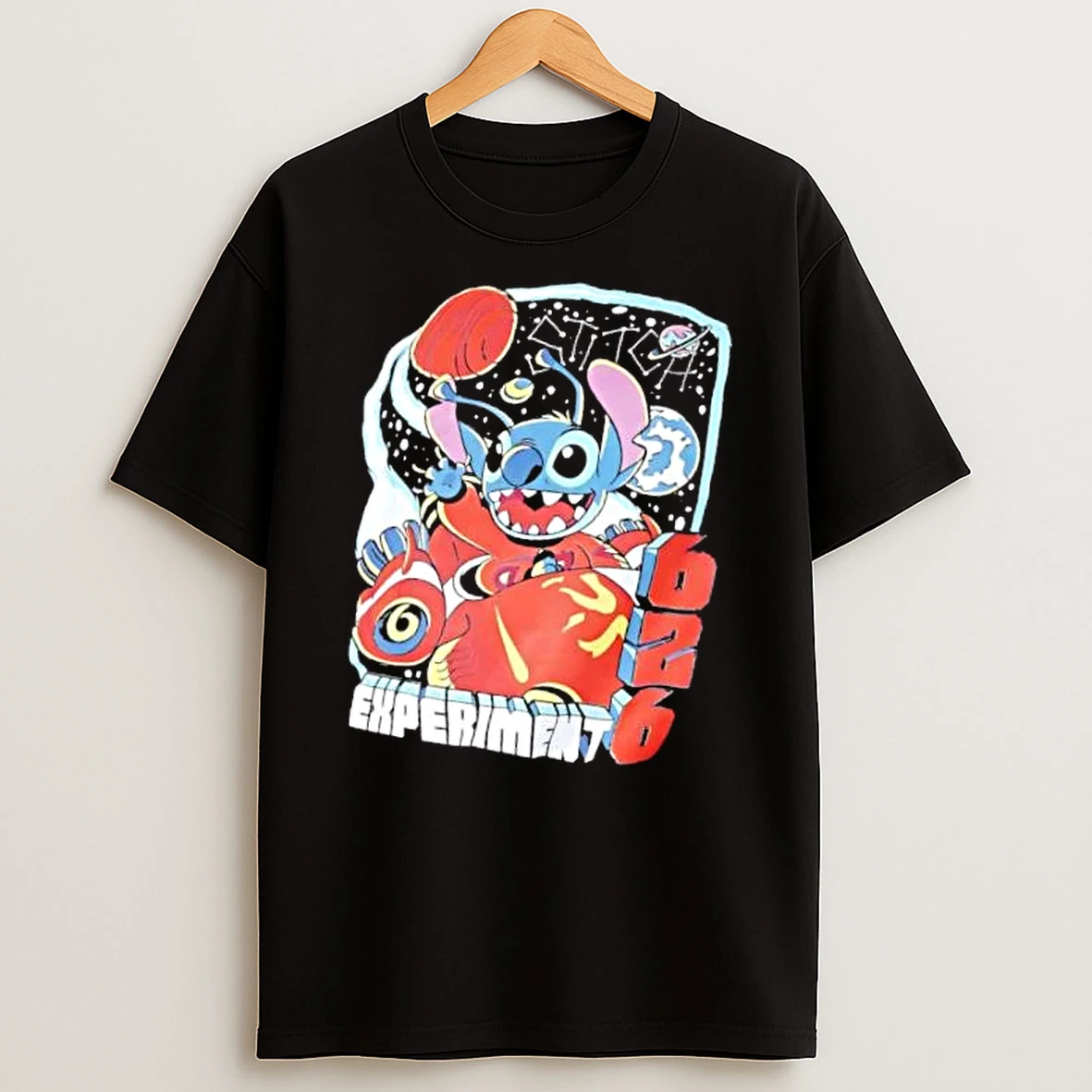 Officials Stitch Experiment 626 Cartoon Alien Flying Red Spaceship Outer Space Mens T Shirt Sweatshirt