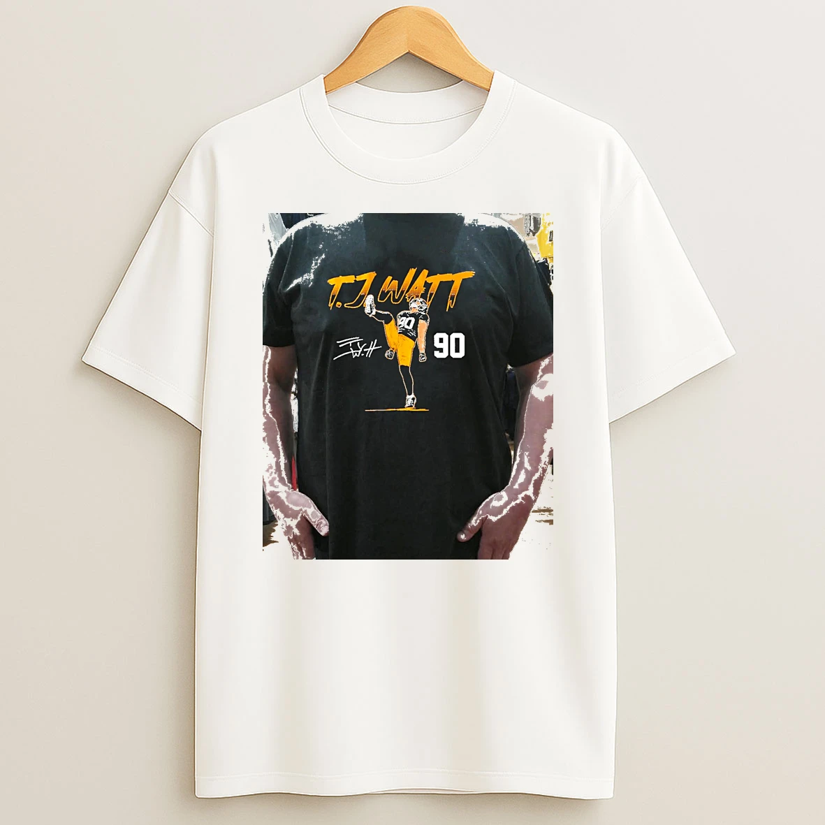 Officials T J Watt Pittsburgh Steelers Name Number Pose Signature Premium T Shirt Sweatshirt Hoodie
