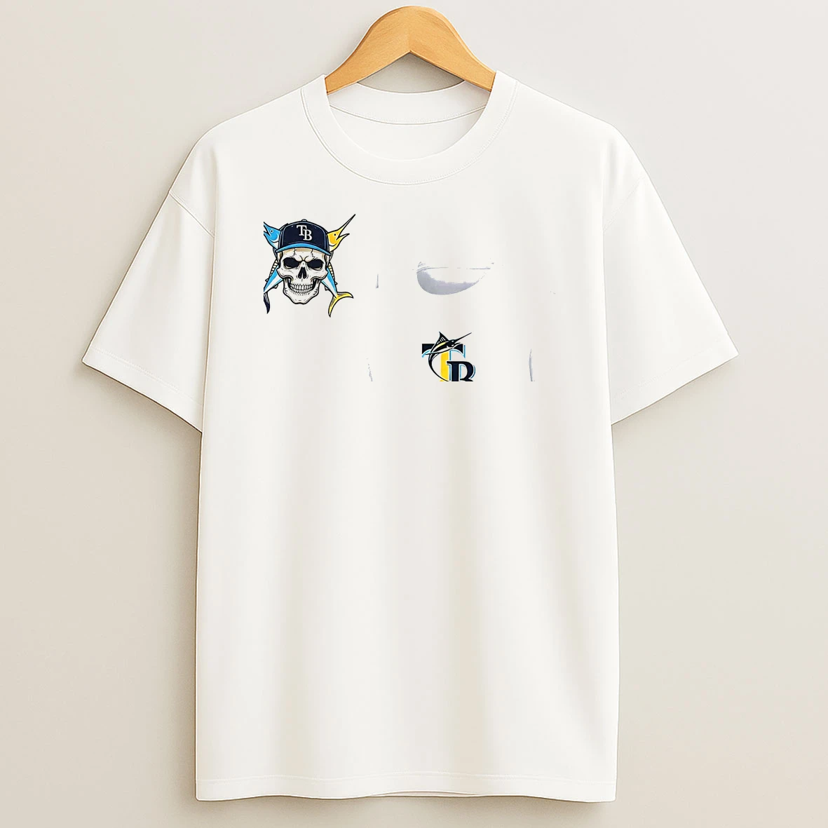 Officials Tampa Bay Rays Logo Skull Bat Crossed Baseball White Mens Premium T Shirt Sweatshirt Hoodie