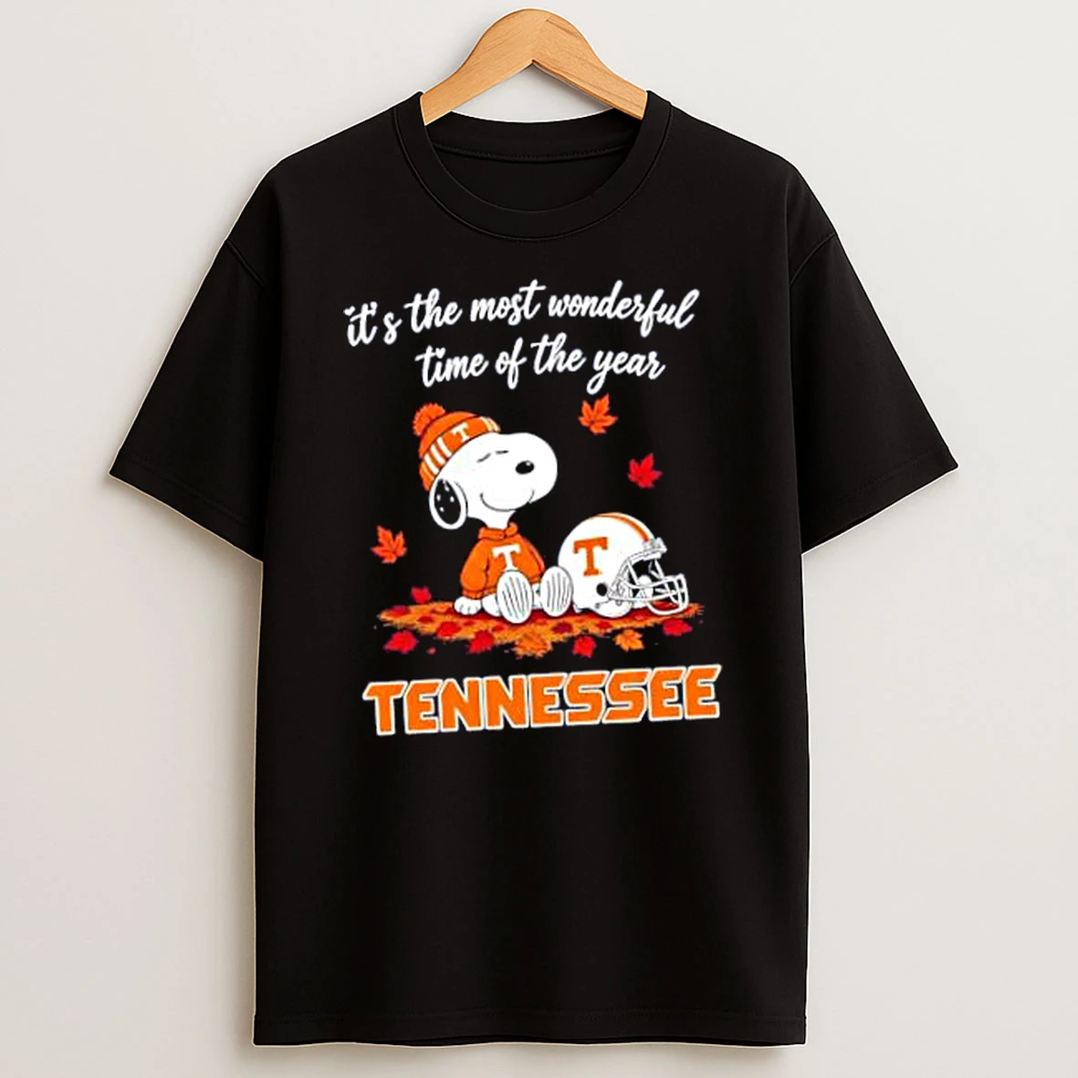 Officials Tennessee Volunteers X Snoopy Most Wonderful Time Of The Year Autumn Merch T Shirt Sweatshirt