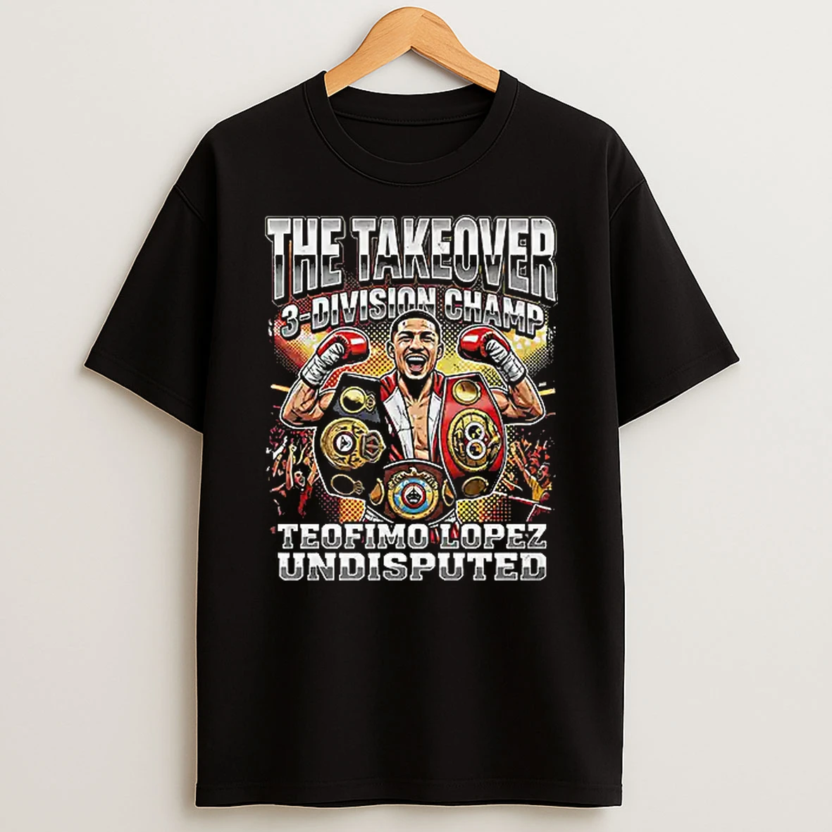 Officials Teofimo Lopez 3 Division Champion The Takeover Boxing T Shirt Sweatshirt