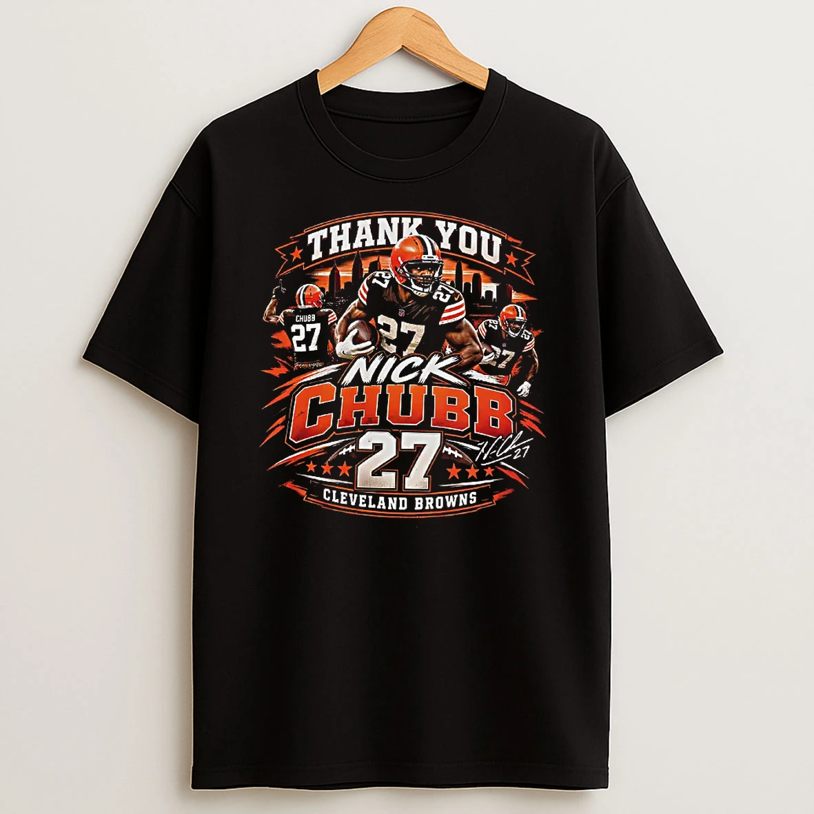 Officials Thank You Nick Chubb 27 Cleveland Browns T Shirt Sweatshirt