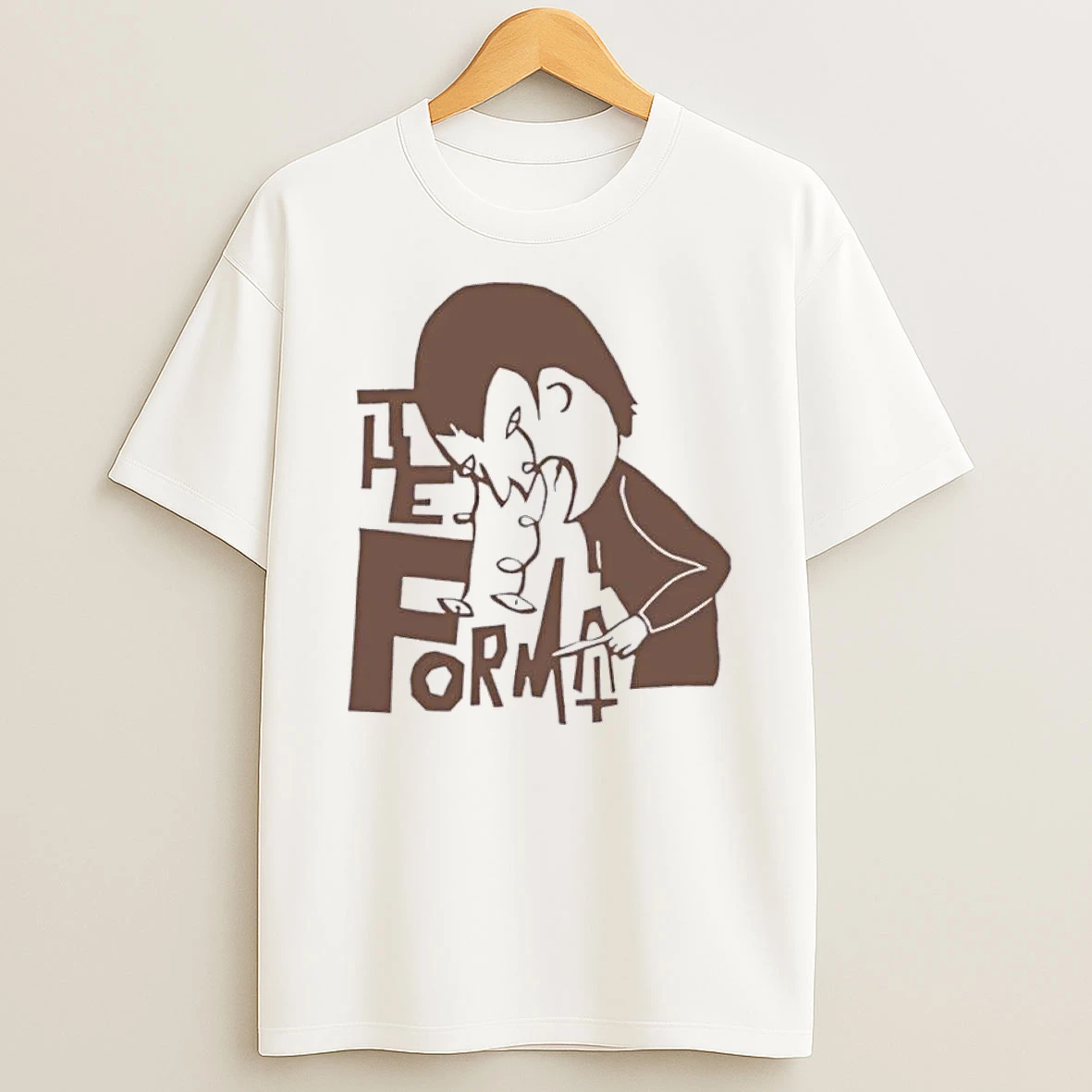Officials The Format Cartoon Person Crying Squiggly Teardrops Brown Line Art White Womens T Shirt Sweatshirt