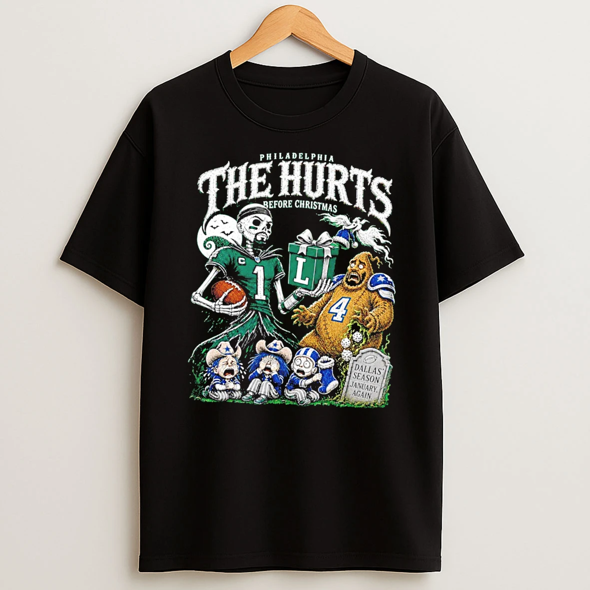 Officials The Hurts Before Christmas Philadelphia Eagles Tee Premium T Shirt Sweatshirt Hoodie