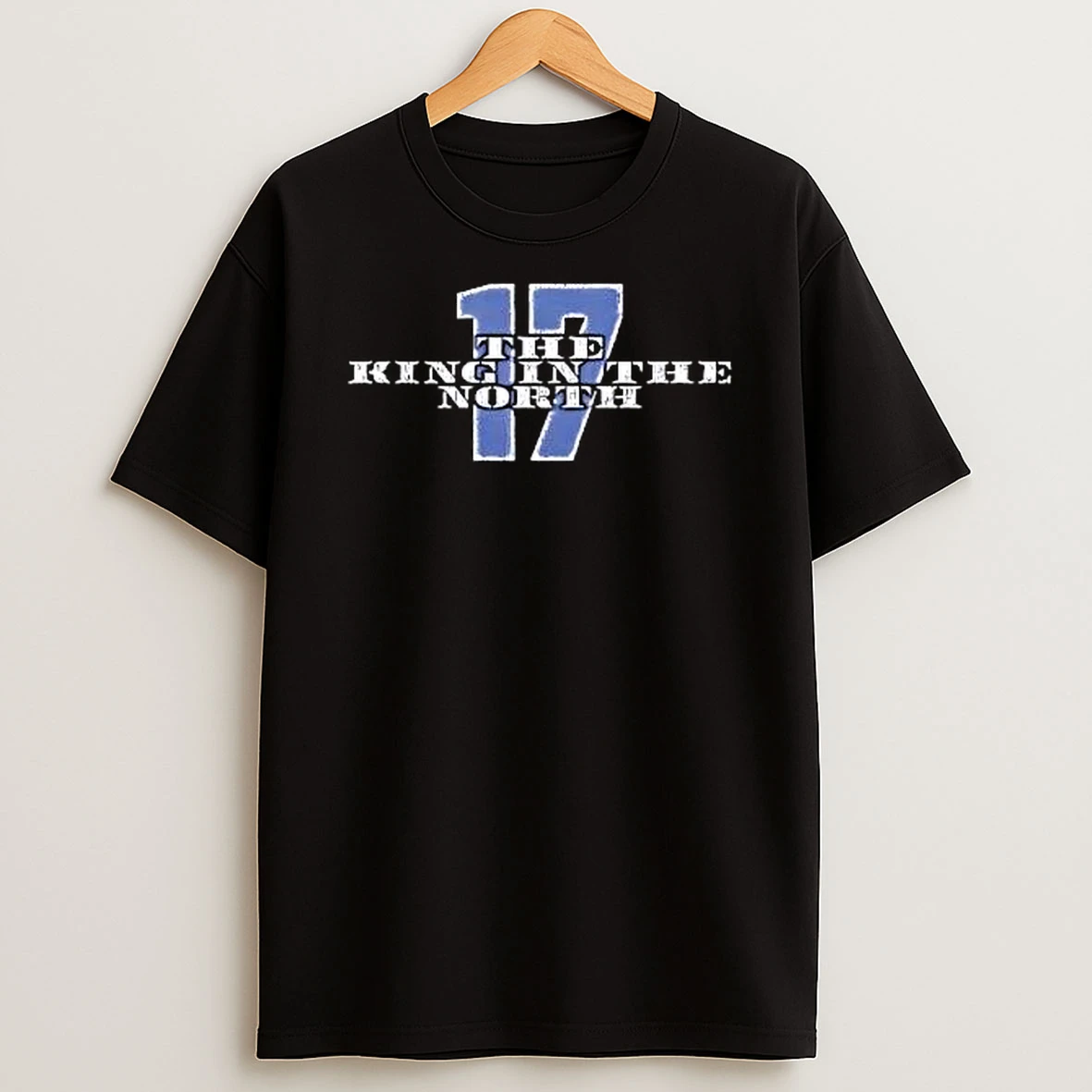 Officials The King In North Distressed Blue Number 17 Text Overlay T Shirt Sweatshirt