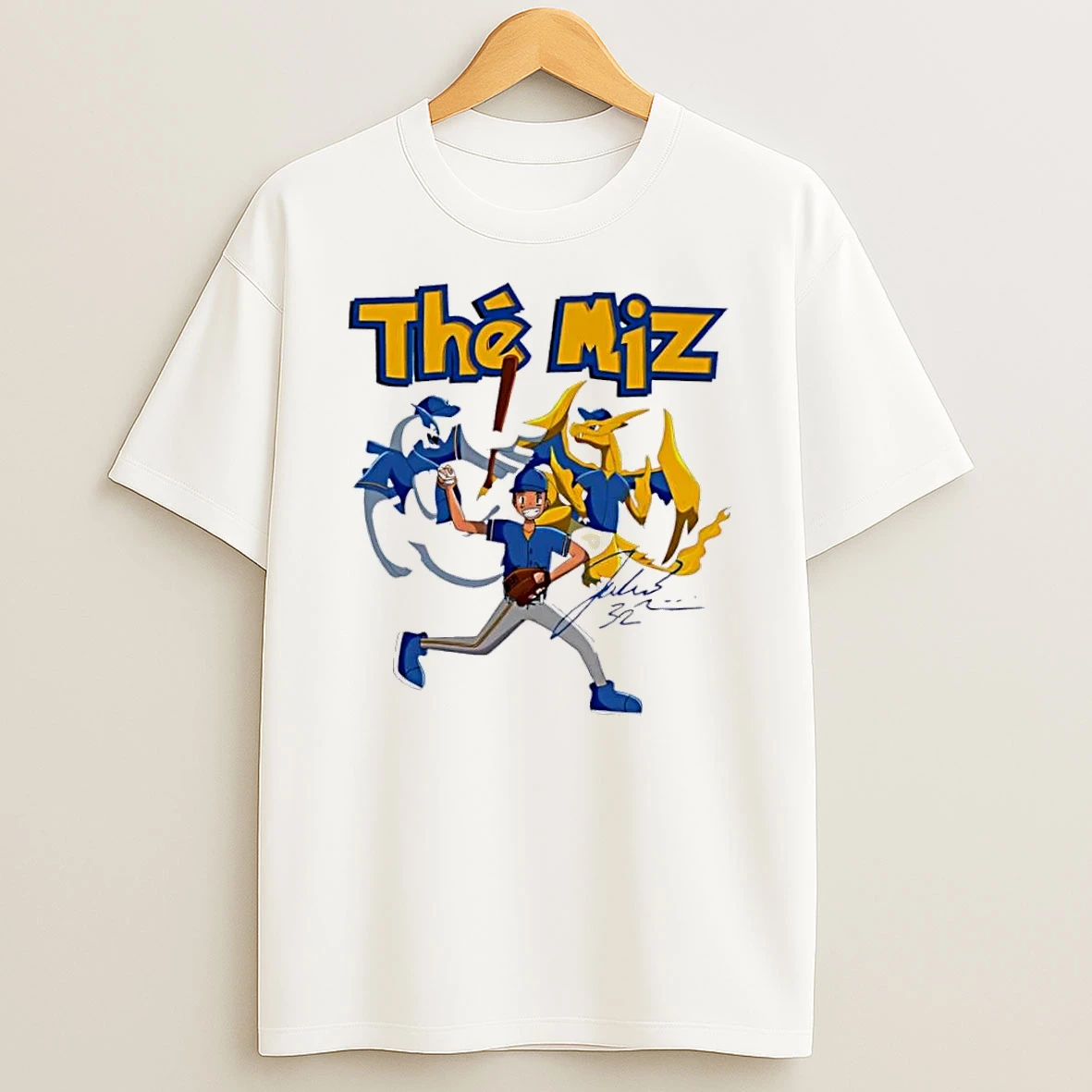 Officials The Miz Julio 32 Cartoon Baseball Player Lugia Charizard White Womens Premium T Shirt Sweatshirt Hoodie