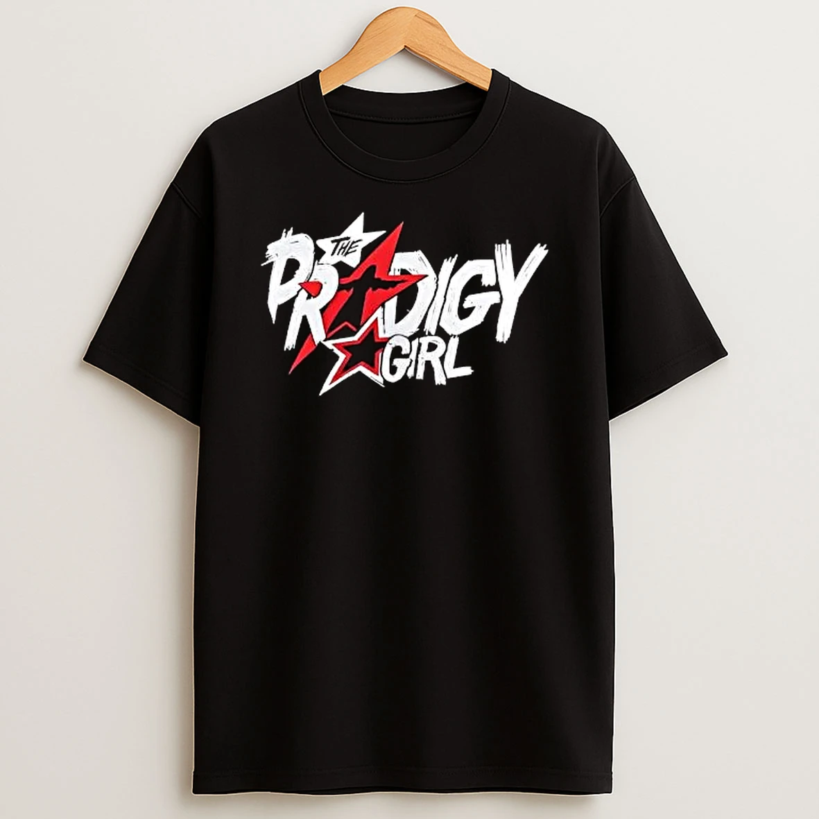 Officials The Prodigy Girl Red White Stars Distressed Brush Lettering T Shirt Sweatshirt