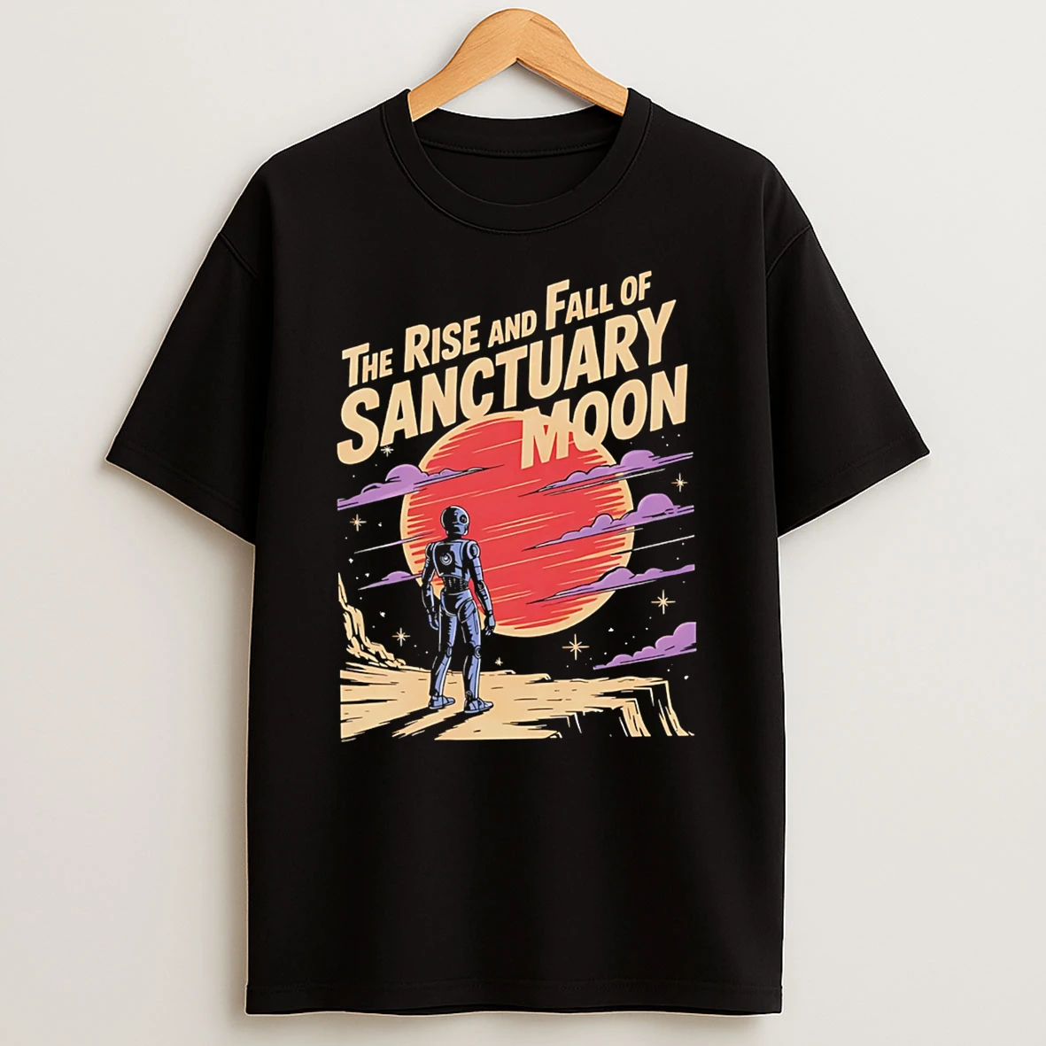 Officials The Rise And Fall Of Sanctuary Moon Robot Standing On Cliff Premium T Shirt Sweatshirt Hoodie