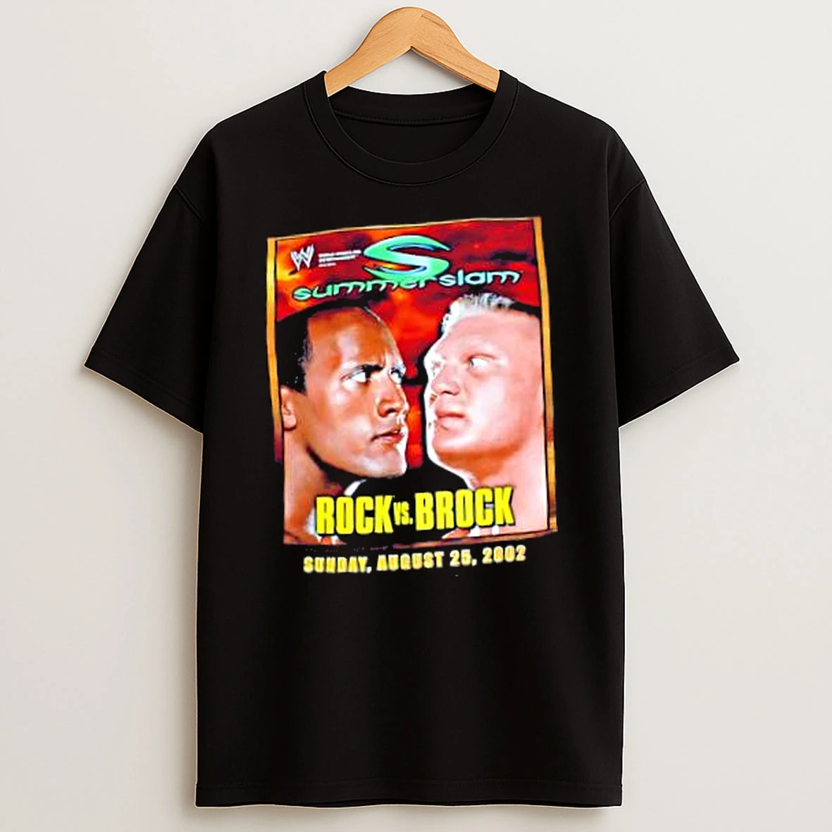 Officials The Rock Vs Brock Lesnar Wwe Summerslam 2002 Event Merch T Shirt Sweatshirt