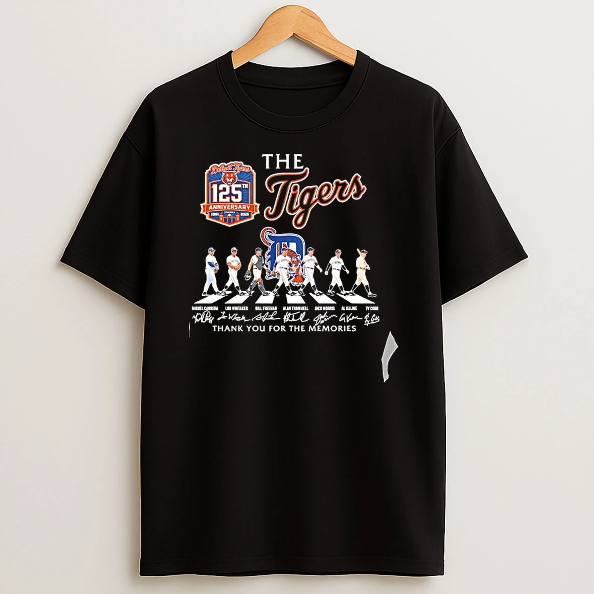Officials The Tigers Miguel Cabrera Lou Whitaker Bill Freehan Detroit Tigers 125th Anniversary Mlb Signature Premium T Shirt Sweatshirt Hoodie