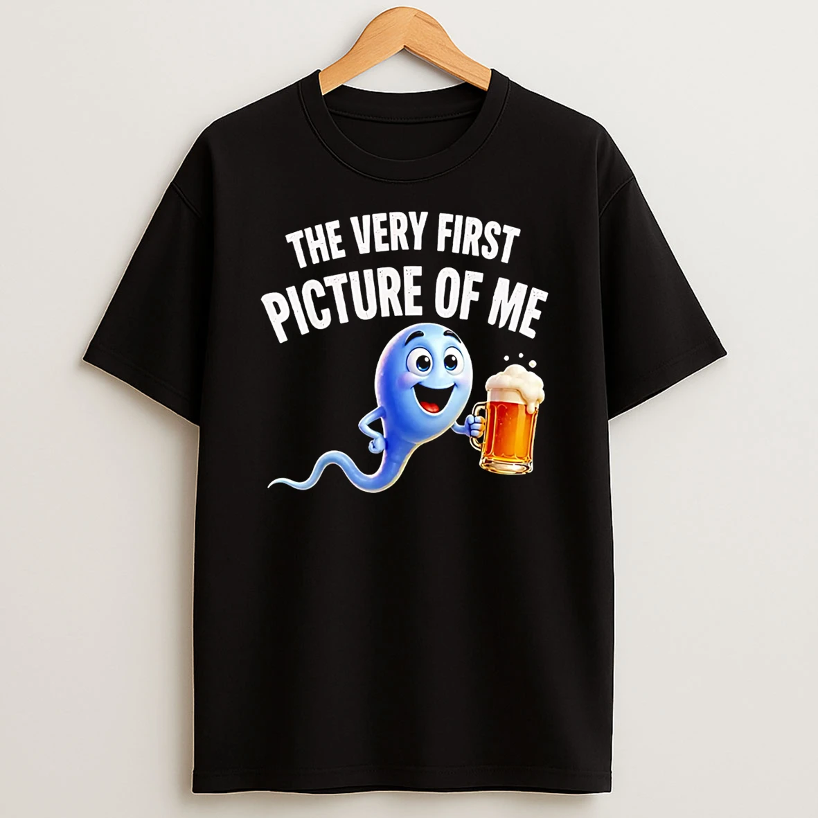 Officials The Very First Picture Of Me Funny Beer Drinking Sperm Joke T Shirt Sweatshirt
