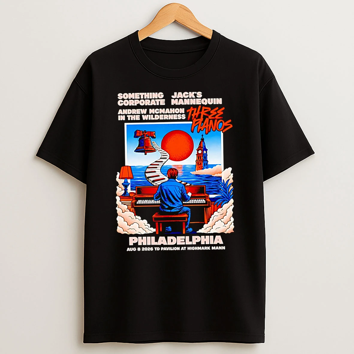 Officials Three Pianos Something Corporate Jacks Mannequin Andrew Mcmahon Philadelphia Pa Aug 08 2026 Premium T Shirt Sweatshirt Hoodie