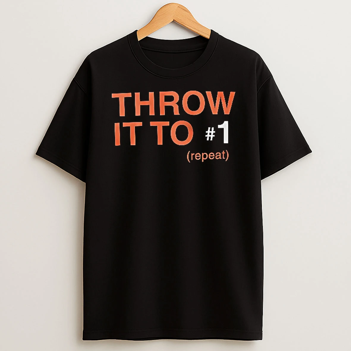 Officials Throw It To 1 Repeat Orange White Bold Lettering Black Background Youth T Shirt Sweatshirt
