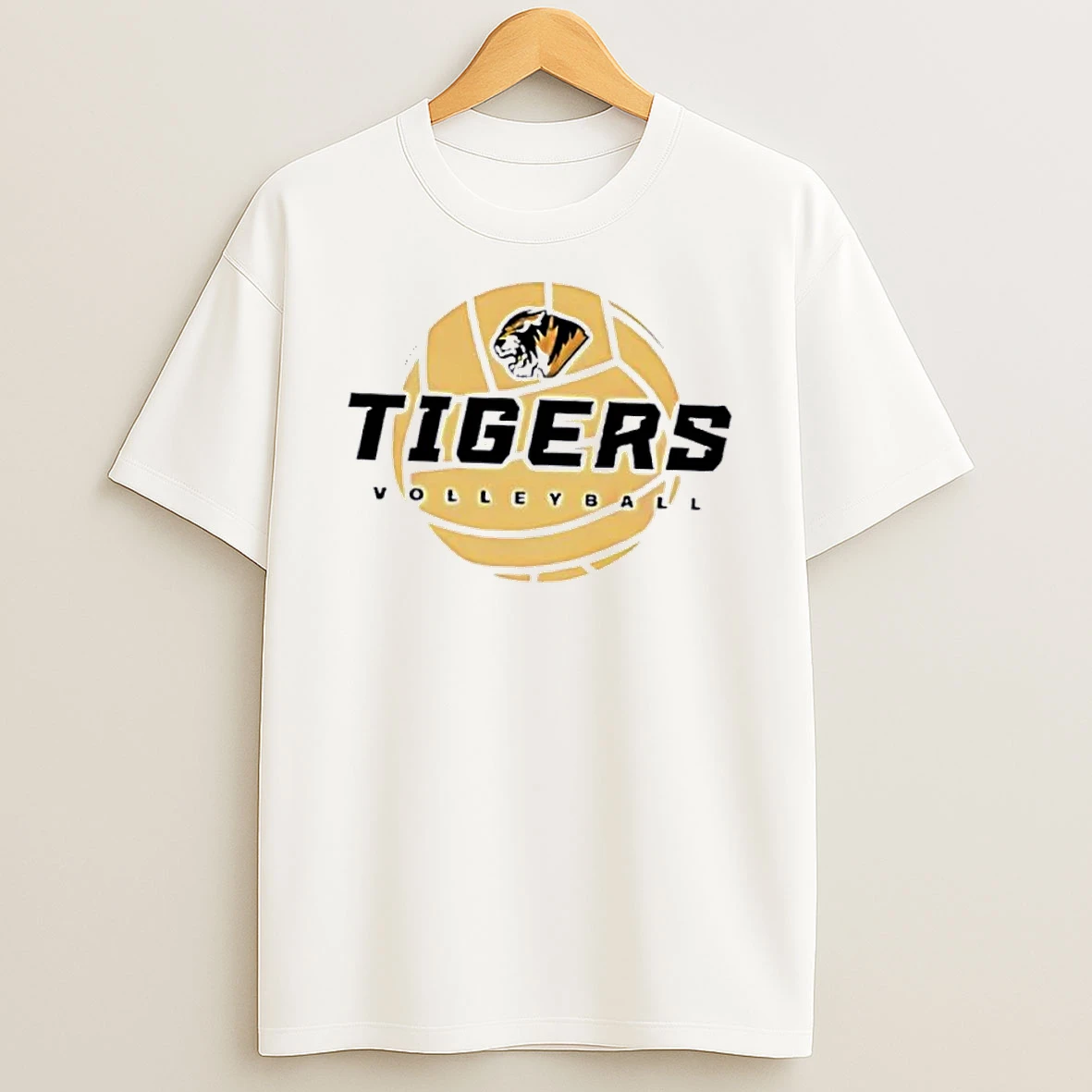 Officials Tigers Volleyball Roaring Feline Mascot Yellow Sports Ball White Womens Premium T Shirt Sweatshirt Hoodie