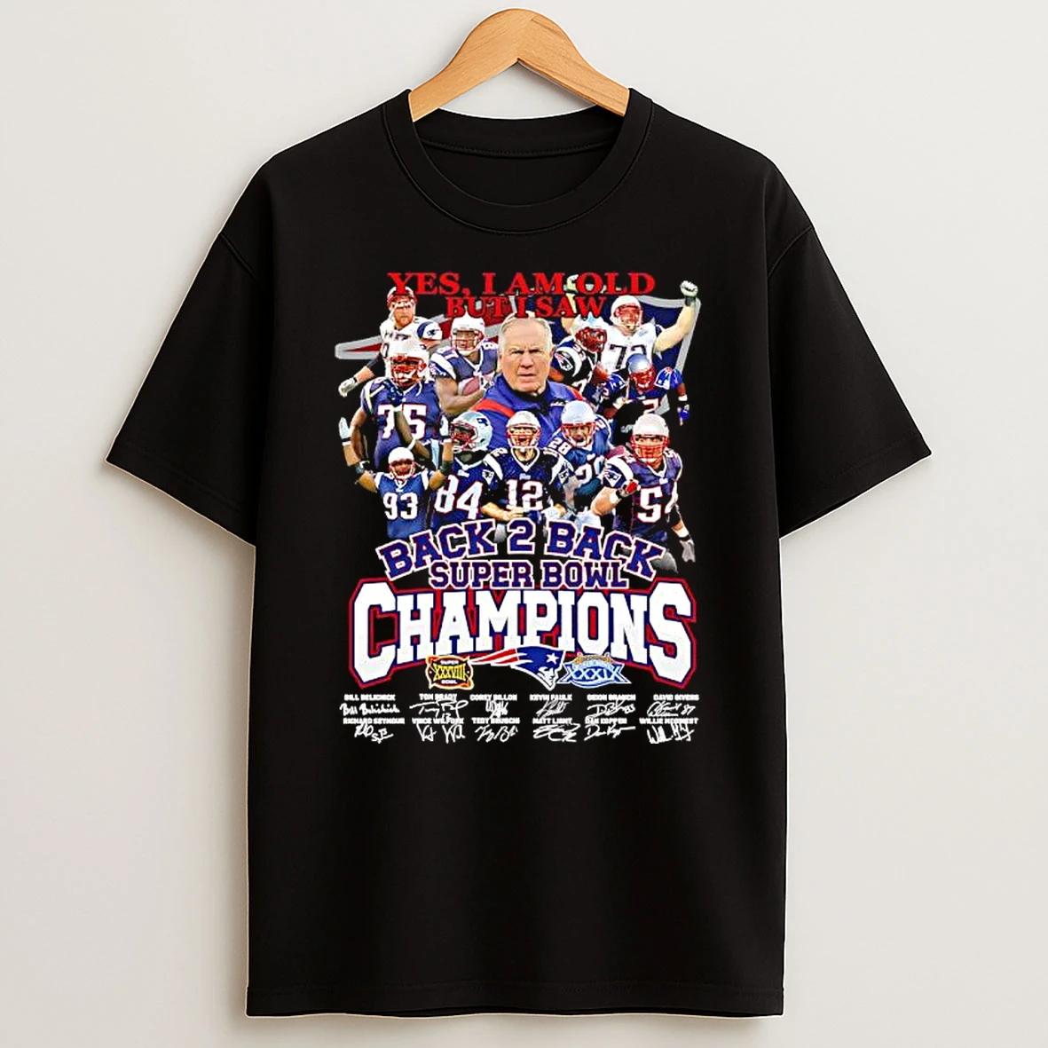Officials Tom Brady Bill Belichick New England Patriots Yes I Am Old But I Saw Signature Premium T Shirt Sweatshirt Hoodie