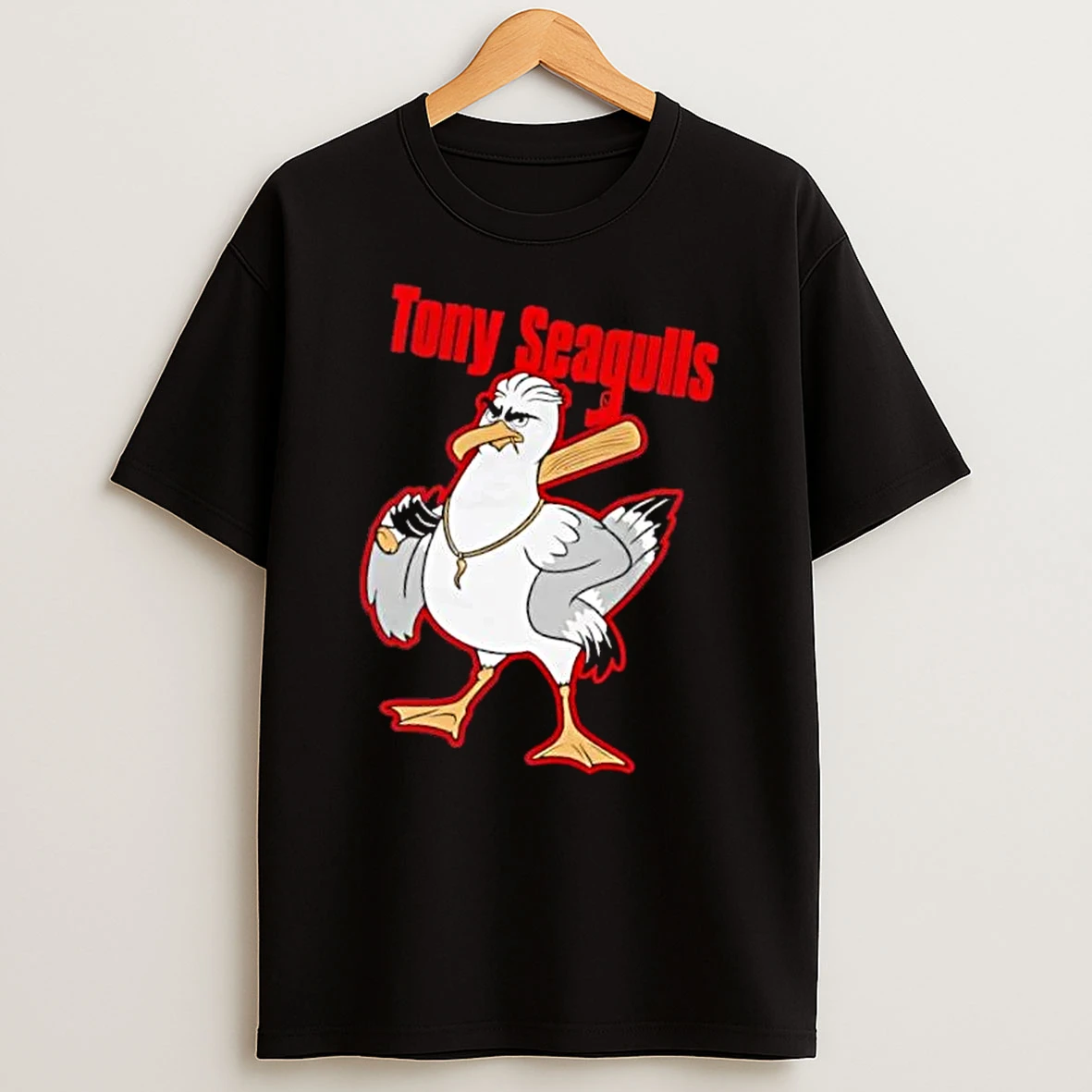 Officials Tony Seagulls Cartoon Mobster Bird Baseball Bat Italian Horn Mens Premium T Shirt Sweatshirt Hoodie