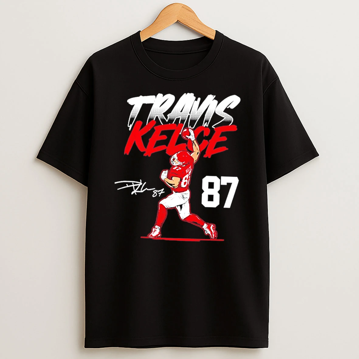 Officials Travis Kelce Kansas City Chiefs Name Number Pose Signature Tee Premium T Shirt Sweatshirt Hoodie