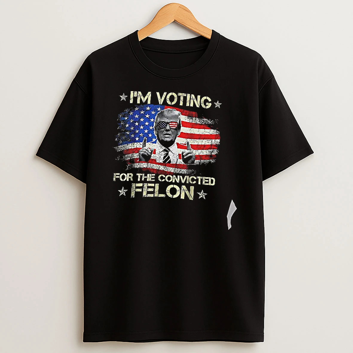Officials Trump Im Voting For The Convicted Felon Flag Premium T Shirt Sweatshirt Hoodie