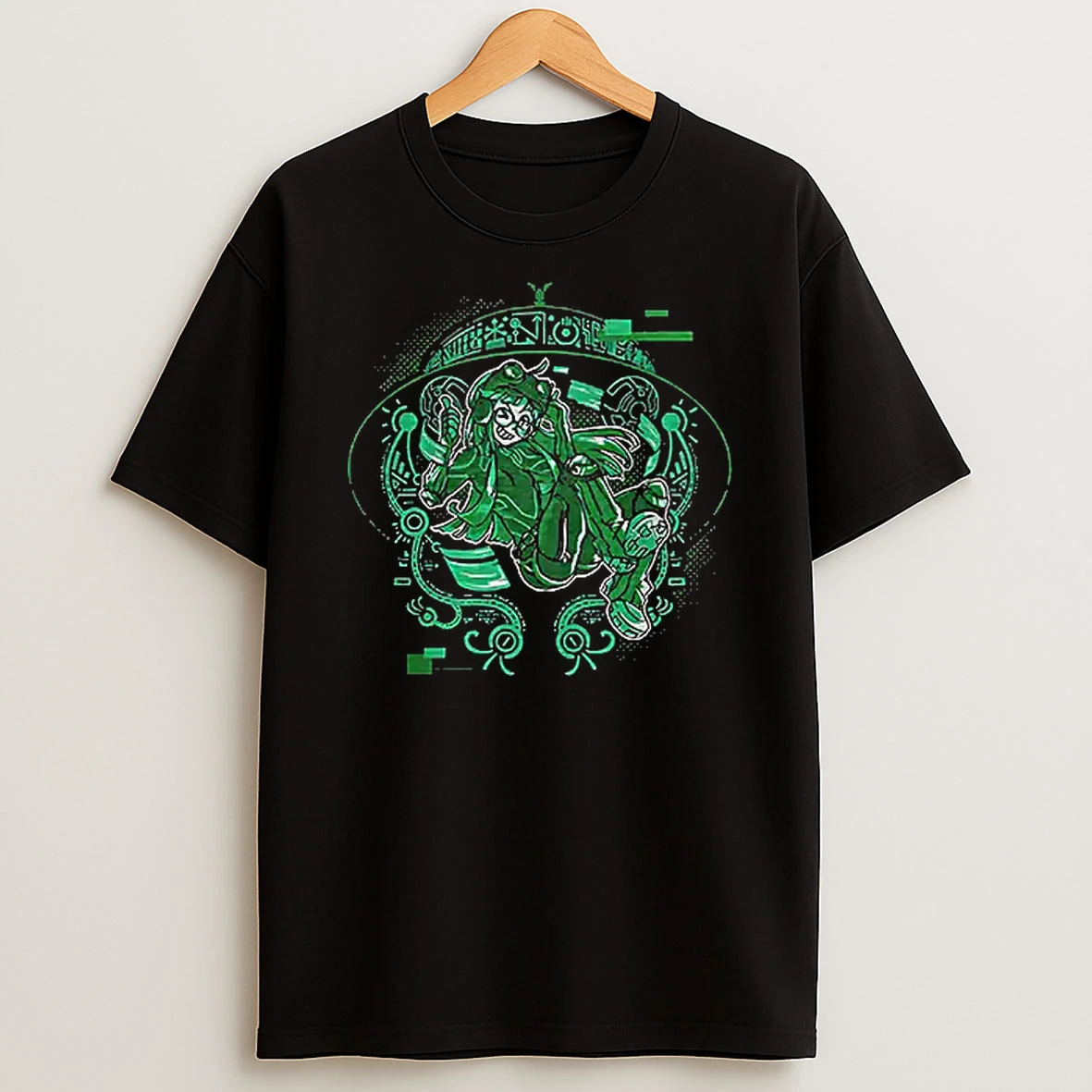 Officials Tsuyu Asui My Hero Academia Glitch Circuit Terminal Interface Technology T Shirt Sweatshirt