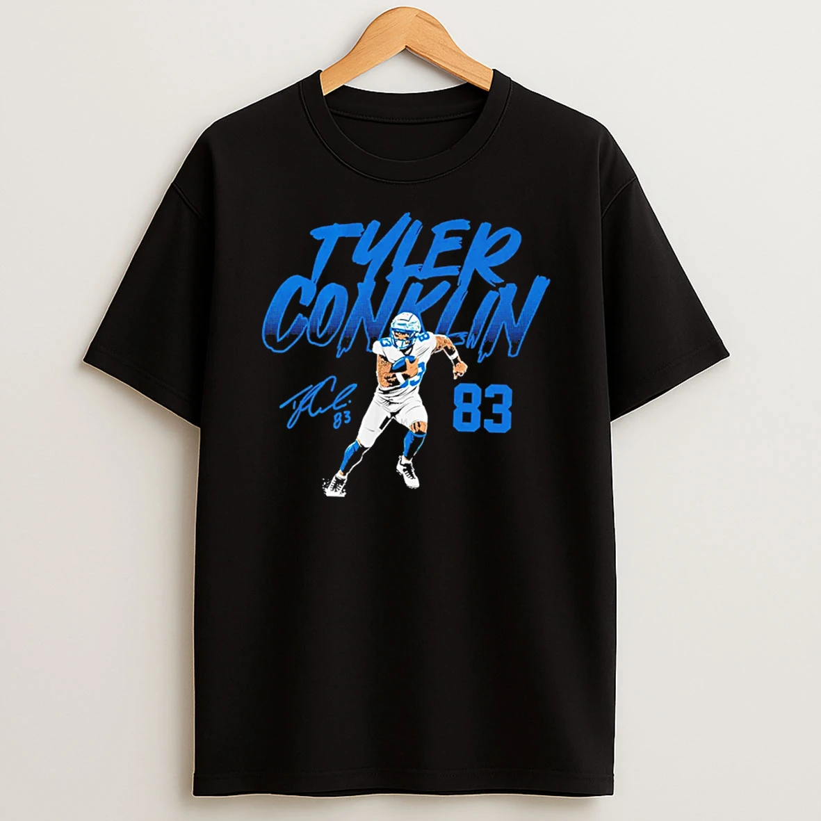Officials Tyler Conklin Detroit Lions Name Number Pose Tee Premium T Shirt Sweatshirt Hoodie