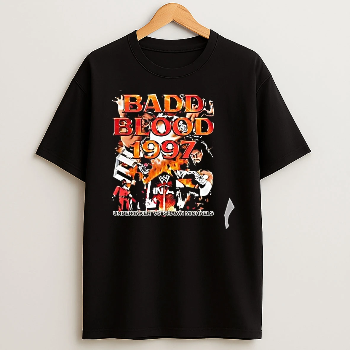 Officials Undertaker Shawn Michaels Badd Blood 1997 Wwe Hell In A Cell Wrestling Event Premium T Shirt Sweatshirt Hoodie