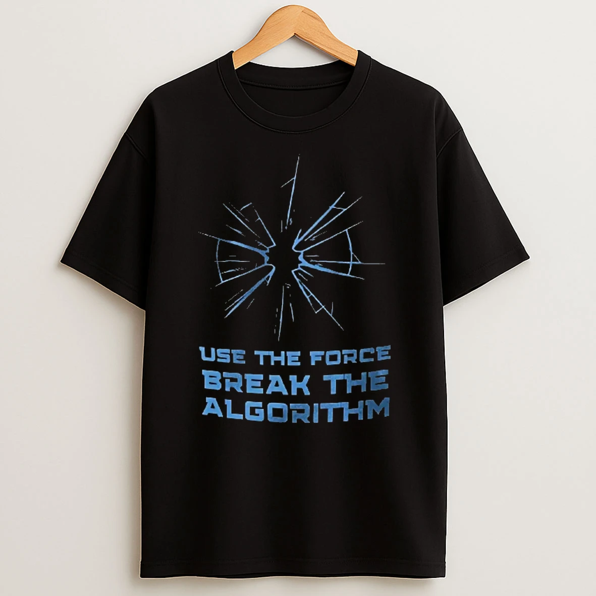 Officials Use The Force Break Algorithm Blue Shattered Glass Impact Crack Youth T Shirt Sweatshirt