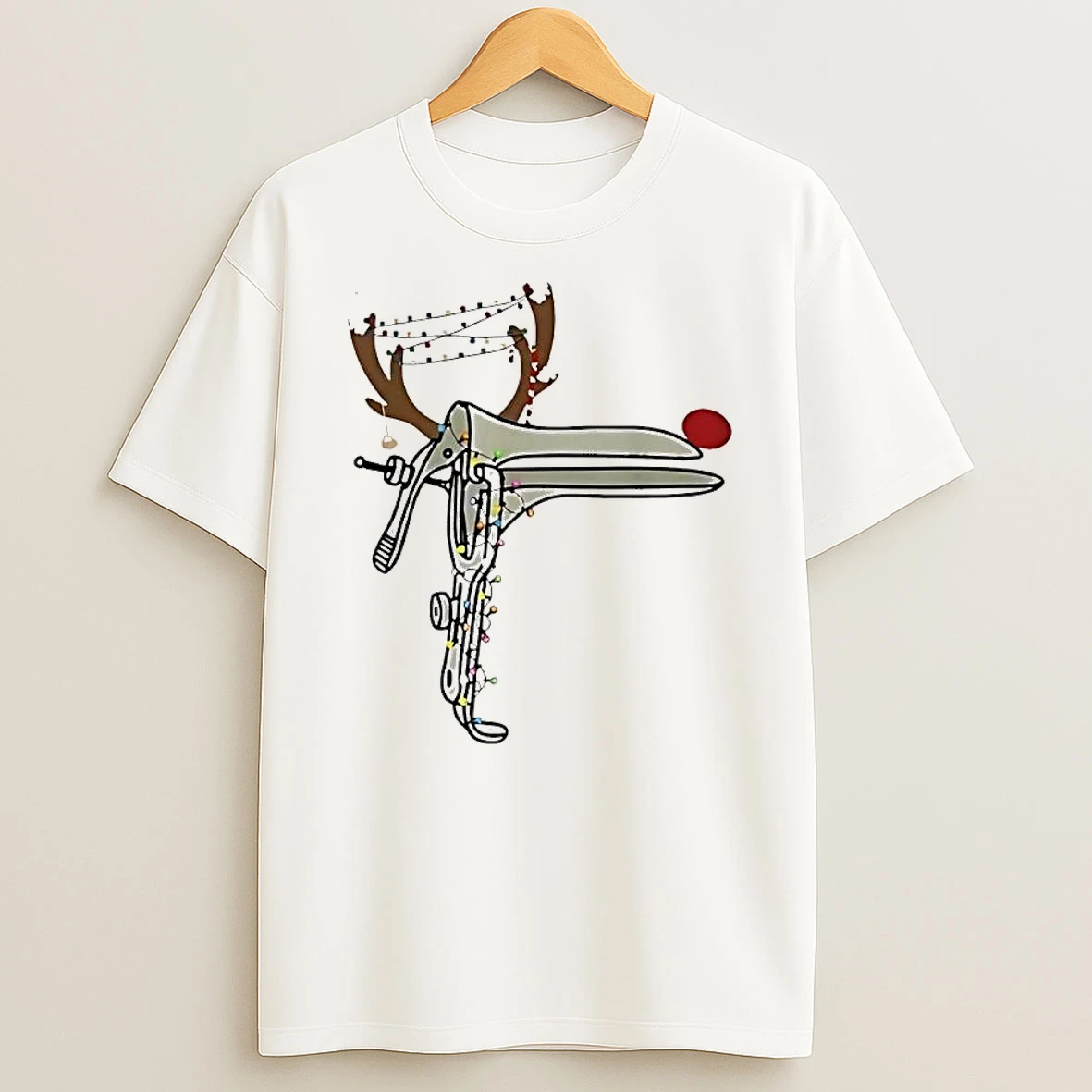 Officials Vaginal Speculum Reindeer Antlers Christmas Lights Red Nose T Shirt Sweatshirt