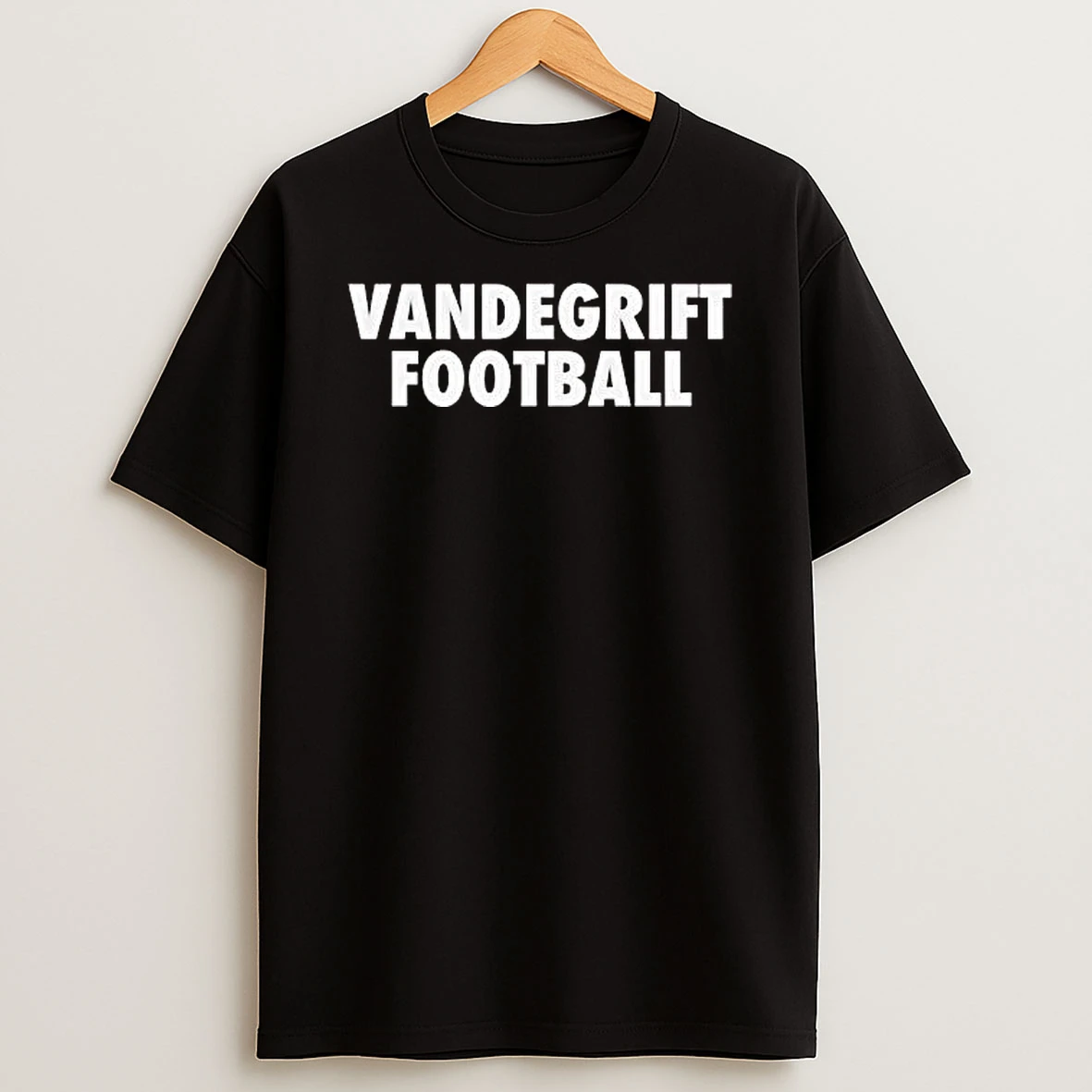 Officials Vandegrift Football Bold Block Lettering Stacked Typography T Shirt Sweatshirt