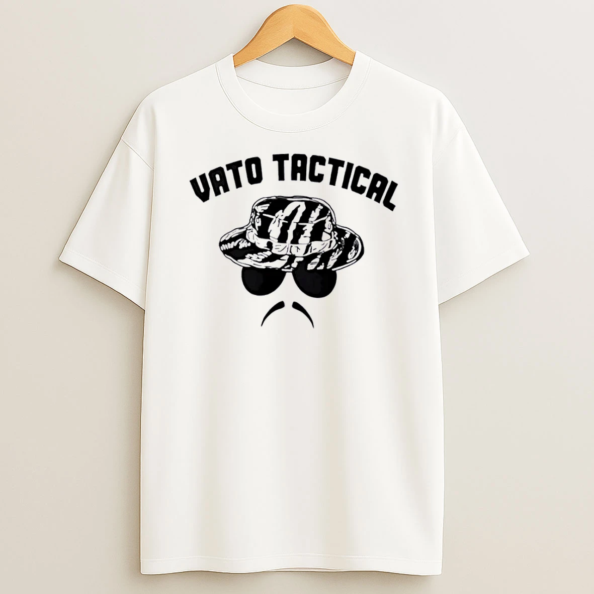 Officials Vato Tactical Tiger Stripe Boonie Hat Sunglasses Mustache White Womens T Shirt Sweatshirt