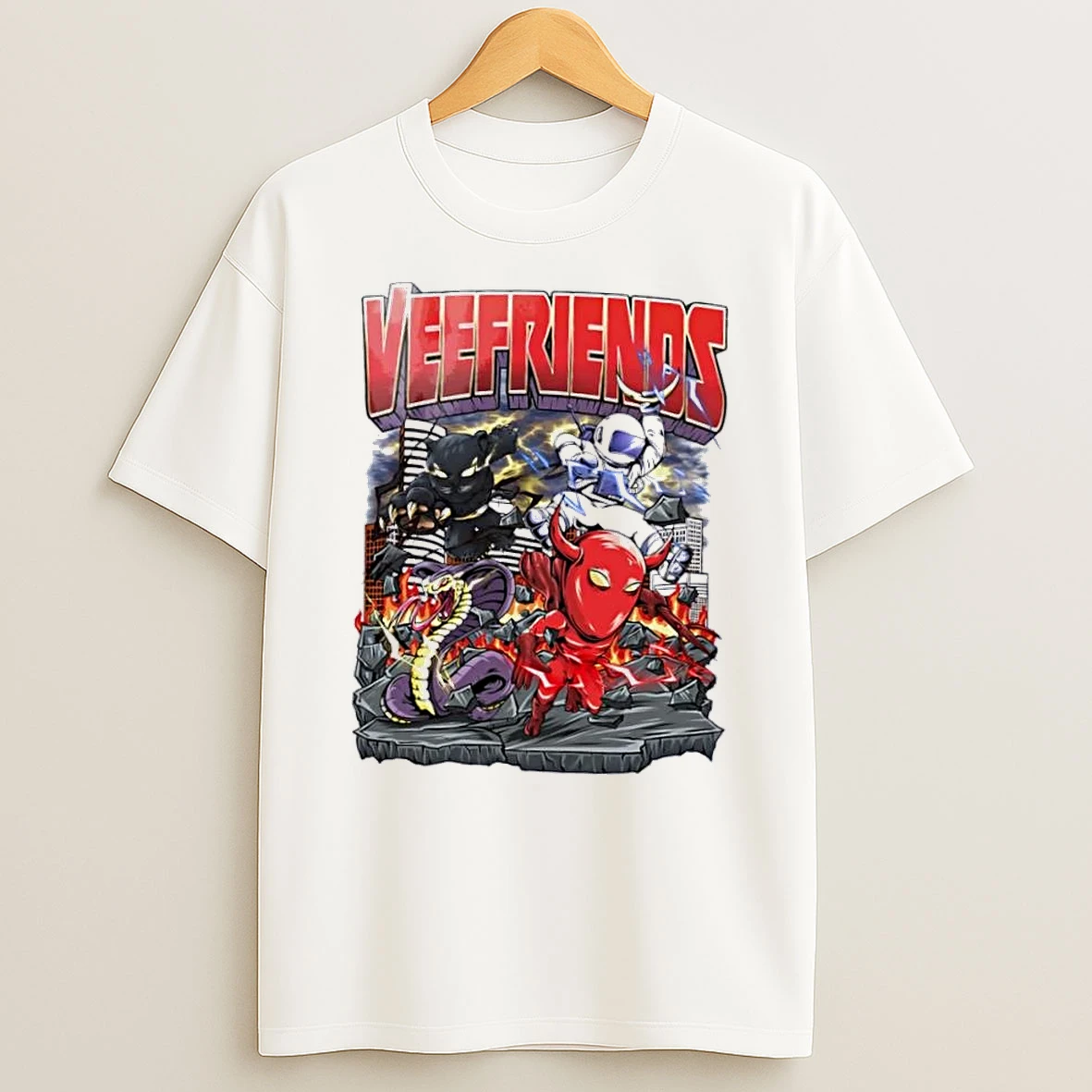 Officials Veefriends Cartoon Panther Astronaut Purple Cobra Red Devil City White Womens Premium T Shirt Sweatshirt Hoodie