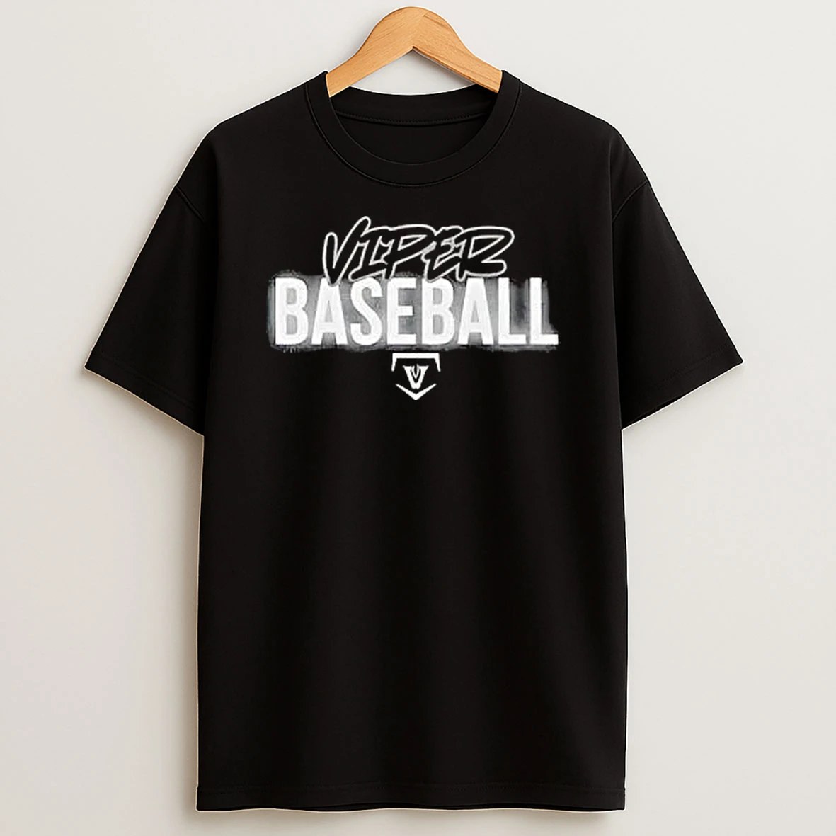 Officials Viper Baseball Script Typography Home Plate Logo Spray Paint Stencil T Shirt Sweatshirt