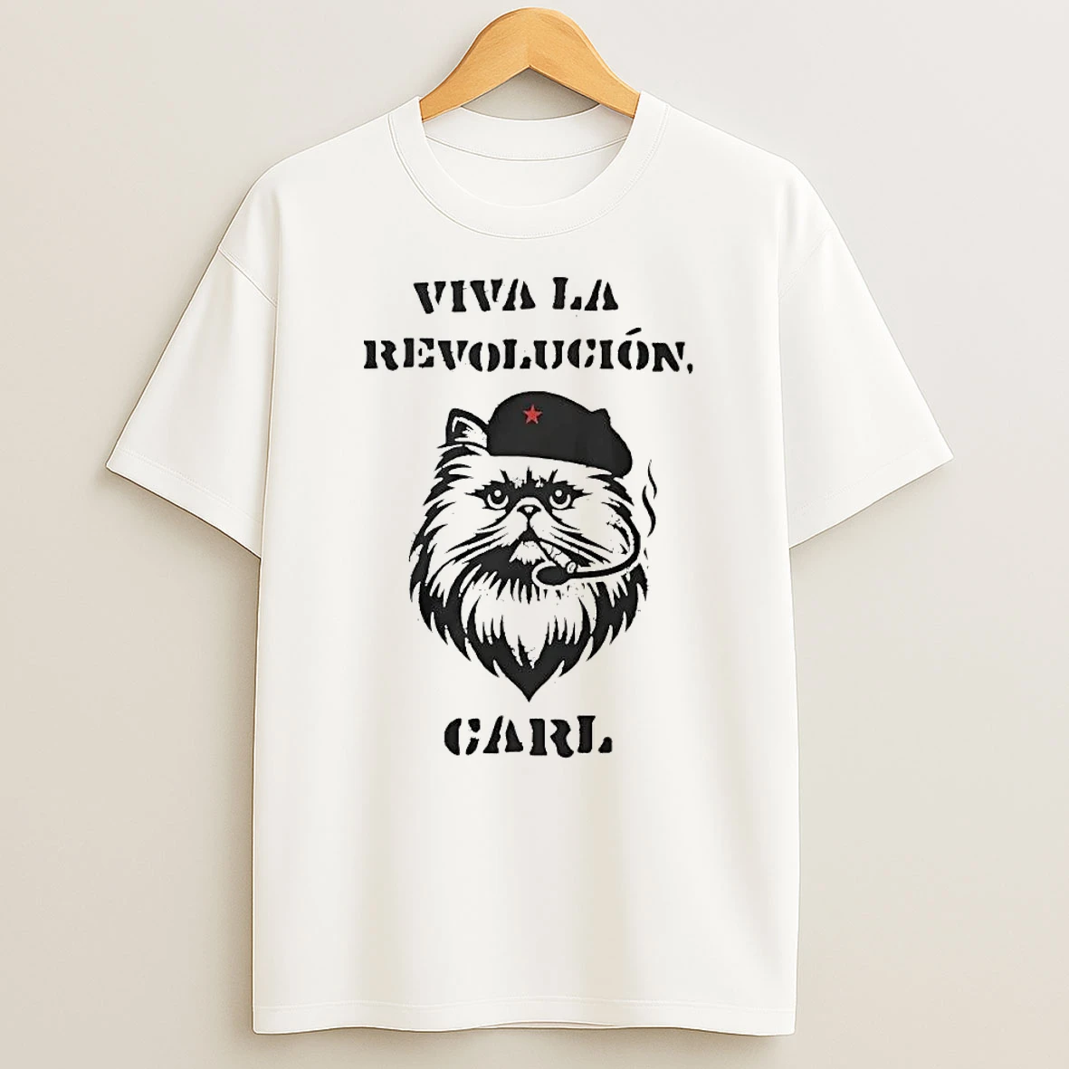 Officials Viva La Revolucion Carl Persian Cat Red Star Beret Smoking Pipe Distressed T Shirt Sweatshirt