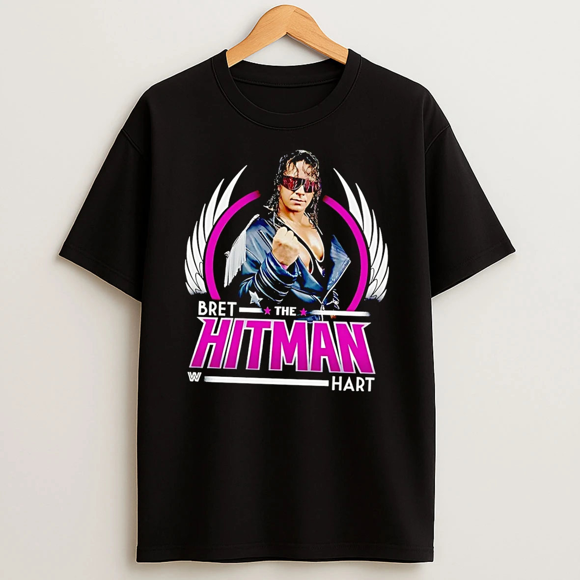 Officials Wwe Bret The Hitman Hart Logo Wrestling Black Premium T Shirt Sweatshirt Hoodie