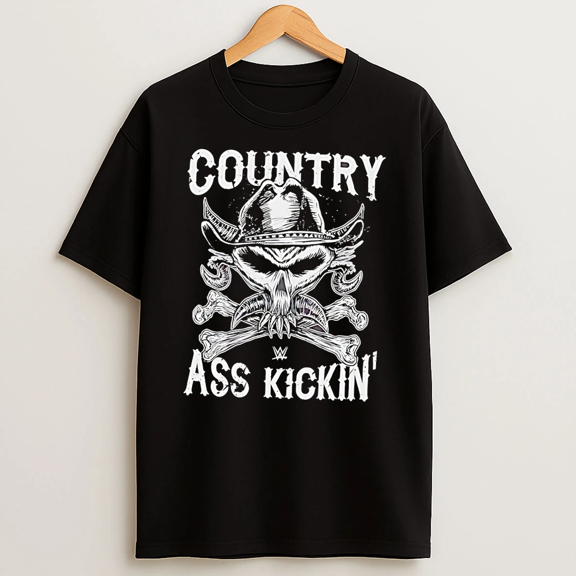Officials Wwe Country Ass Kickin Cowboy Skull Black Premium T Shirt Sweatshirt Hoodie