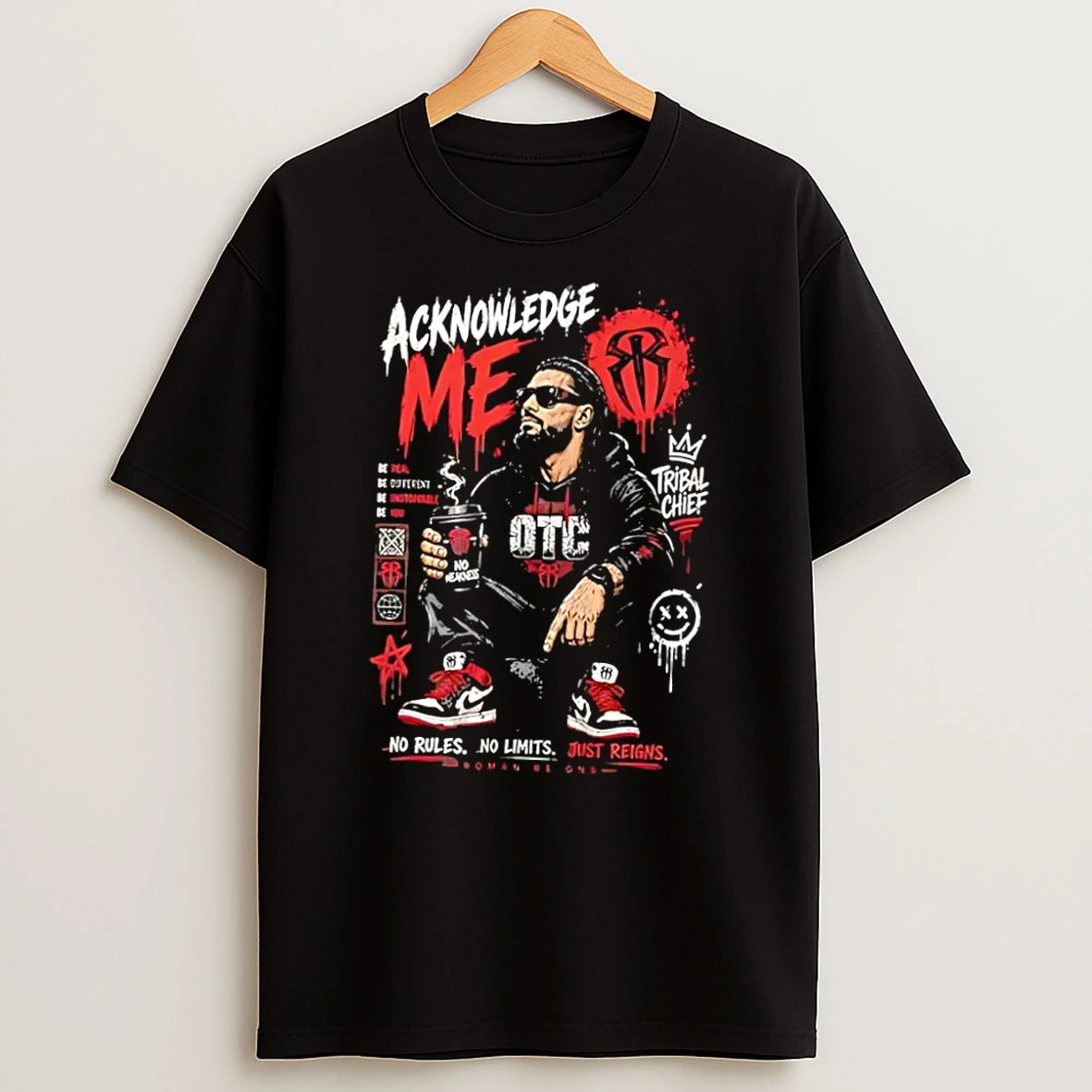 Officials Wwe Roman Reigns Acknowledge Me Tribal Chief Otc Black T Shirt Sweatshirt