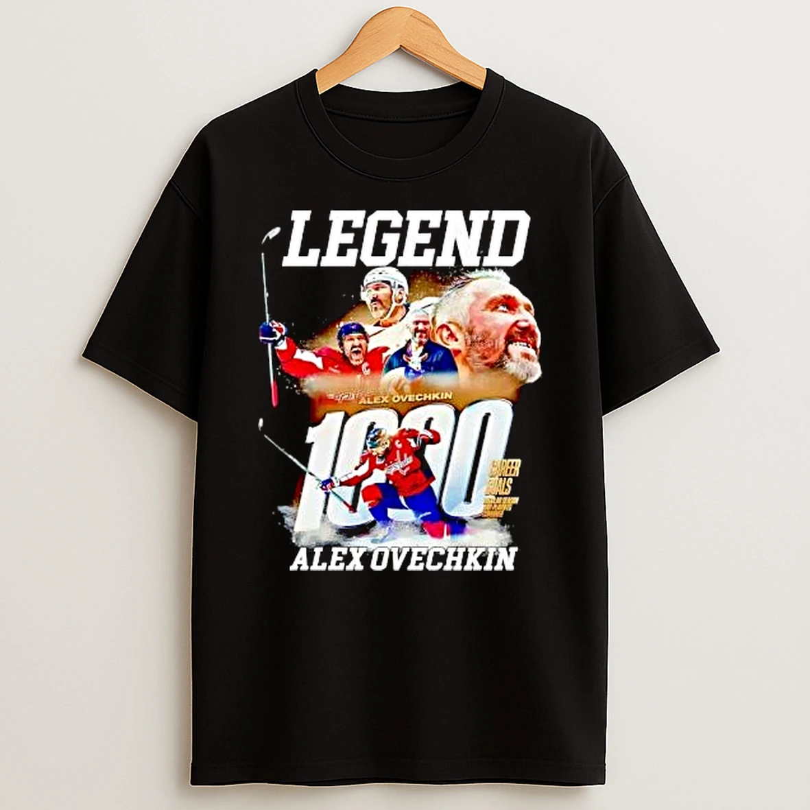 Officials Washington Capitals Nhl Legend Alex Ovechkin 1000 Career Goals Player Photo Collage Premium T Shirt Sweatshirt Hoodie