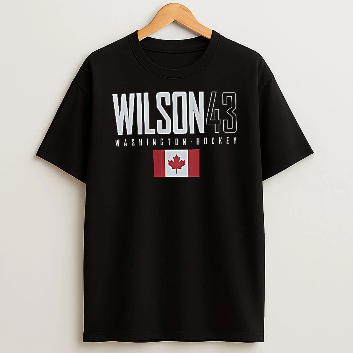 Officials Washington Hockey Wilson 43 Red And White Canadian Flag Maple Leaf Youth T Shirt Sweatshirt
