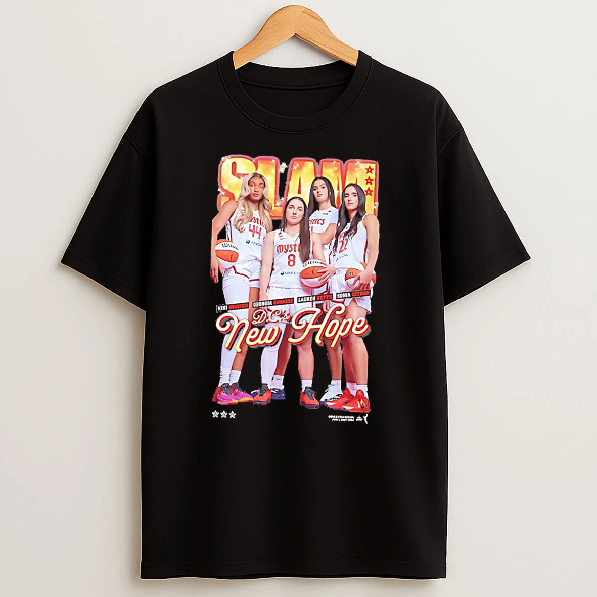 Officials Washington Mystics Lauren Betts Sonia Citron Georgia Amoore Kiki Iriafen Slam New Hope Tee T Shirt Sweatshirt