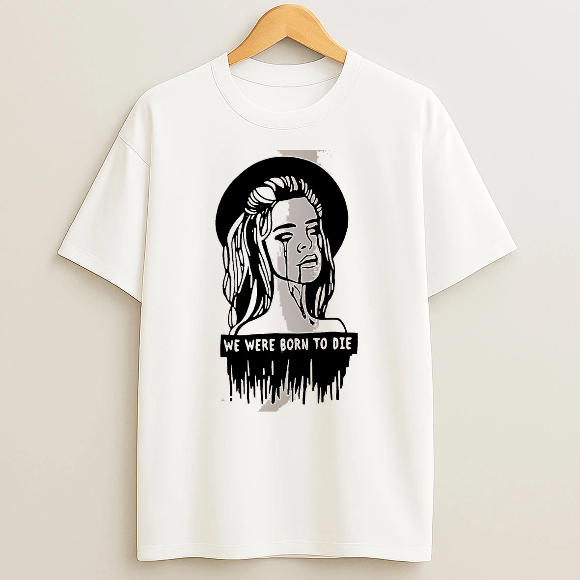 Officials We Were Born To Die Crying Woman White Premium T Shirt Sweatshirt Hoodie