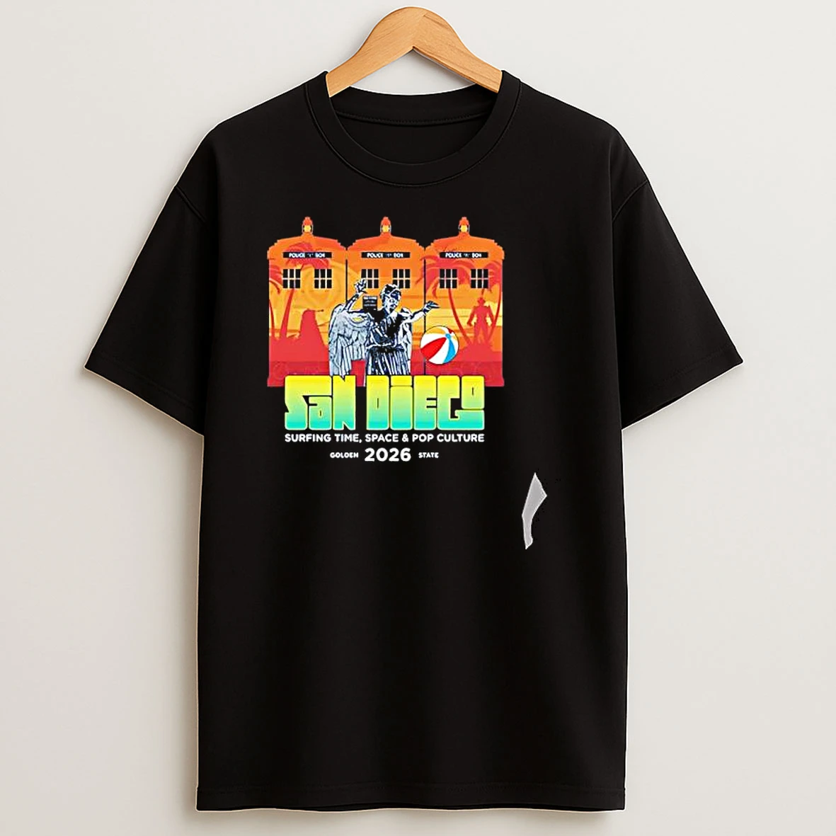 Officials Weeping Angel Dalek Tardis Doctor Who San Diego Surfing Time Space 2026 Premium T Shirt Sweatshirt Hoodie