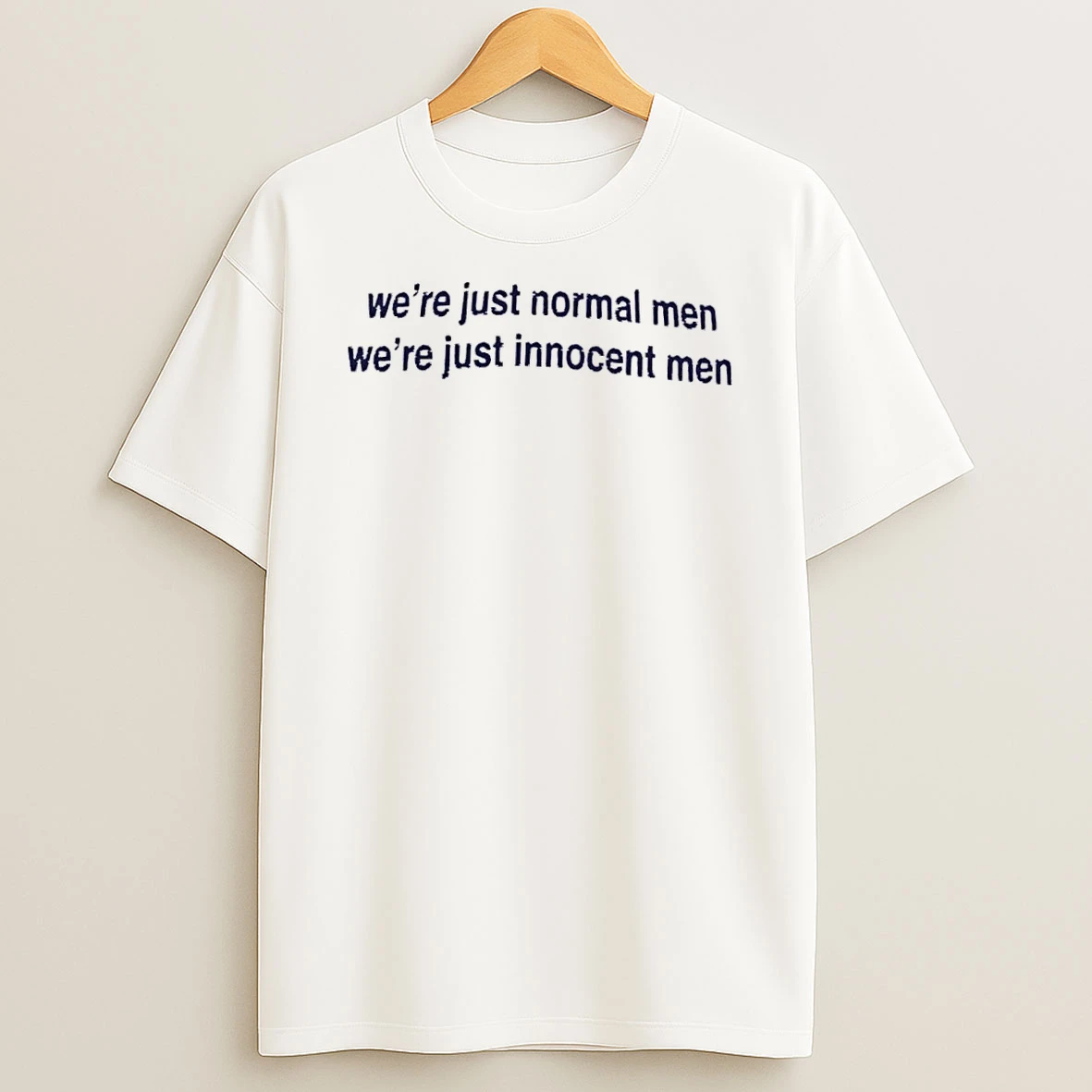 Officials Were Just Normal Men Innocent Distressed Dark Blue Text Typography White Womens Premium T Shirt Sweatshirt Hoodie