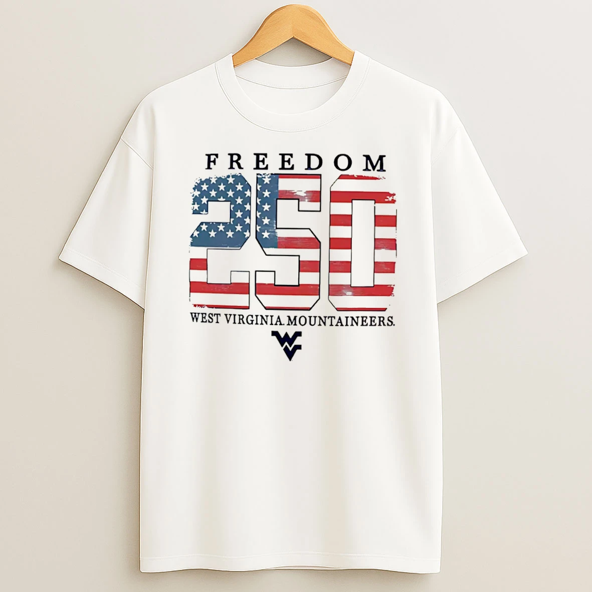 Officials West Virginia Mountaineers Americana Freedom 250th Logo Tee T Shirt Sweatshirt