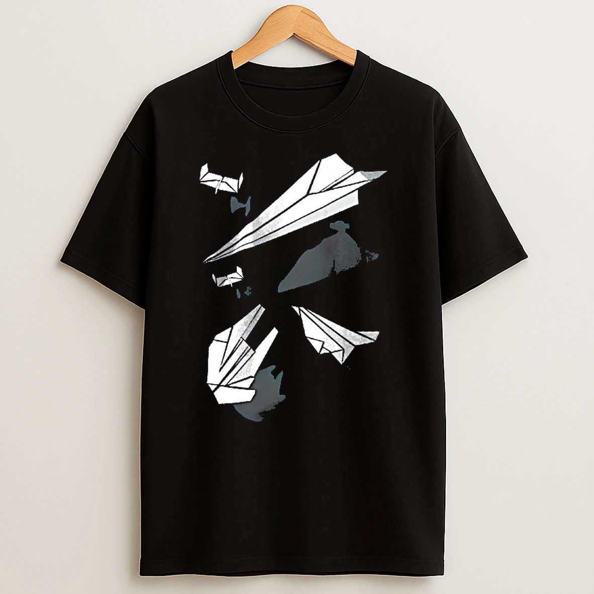 Officials White Origami Paper Airplanes Casting Star Wars Spaceship Shadows Youth T Shirt Sweatshirt