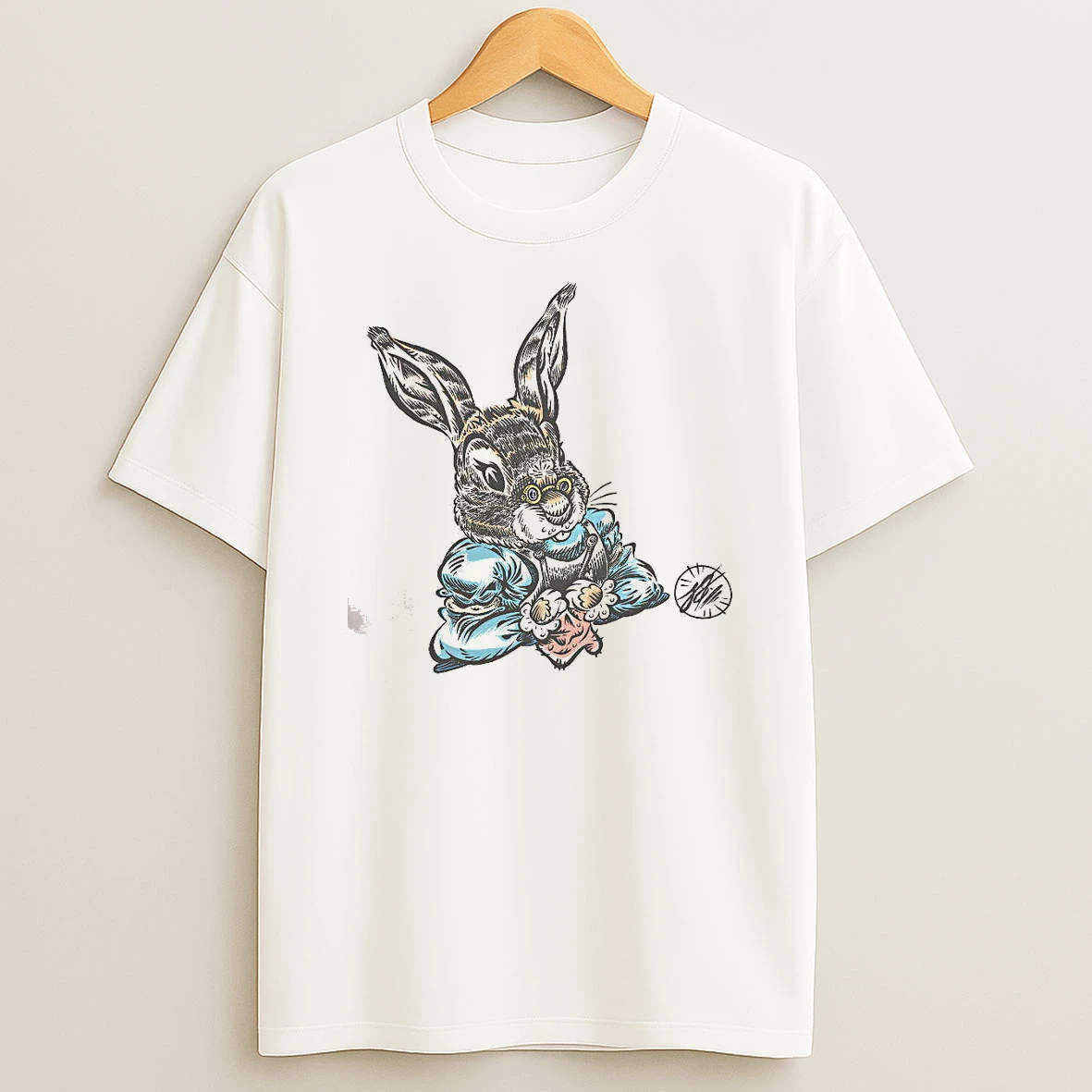 Officials White Rabbit Alice In Wonderland Character Wearing Spectacles Blue Jacket Premium T Shirt Sweatshirt Hoodie
