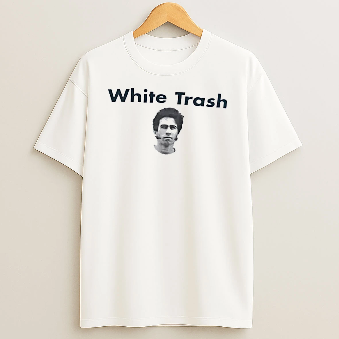 Officials White Trash Will Skate For Food Man Holding Sign Cutout Photo White Womens T Shirt Sweatshirt