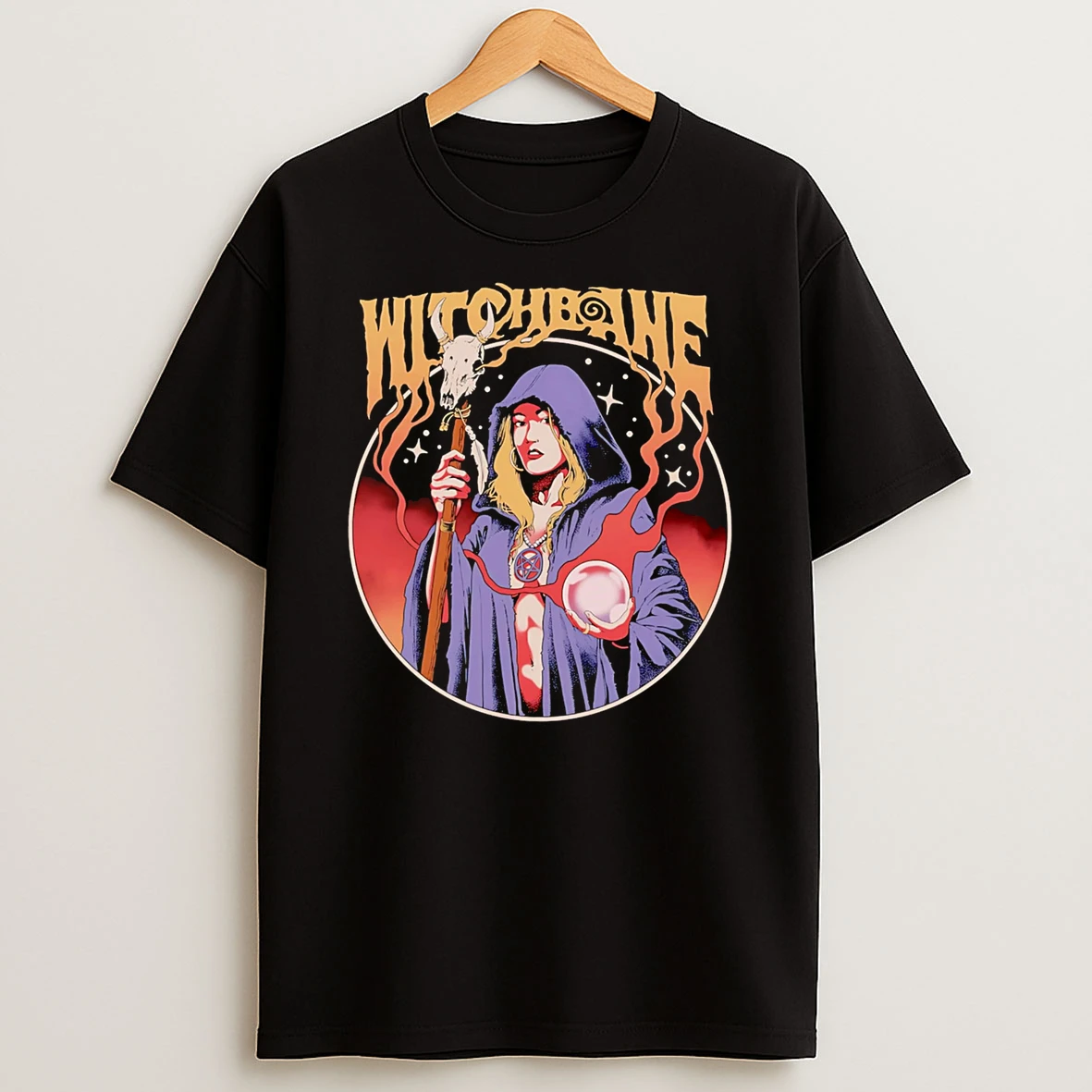 Officials Witchbane Witch With Staff And Crystal Ball Premium T Shirt Sweatshirt Hoodie