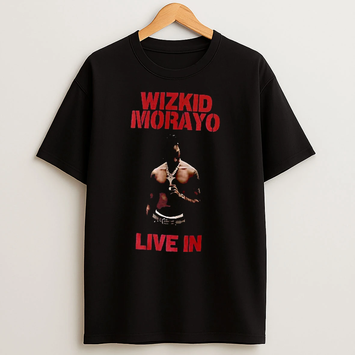 Officials Wizkid Morayo Live In Shirtless Musician Pendant Necklace Black Background Men T Shirt Sweatshirt