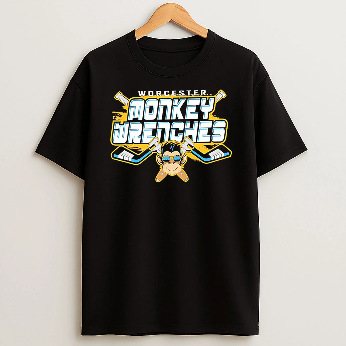 Officials Worcester Monkey Wrenches Hockey Player Mascot Premium T Shirt Sweatshirt Hoodie